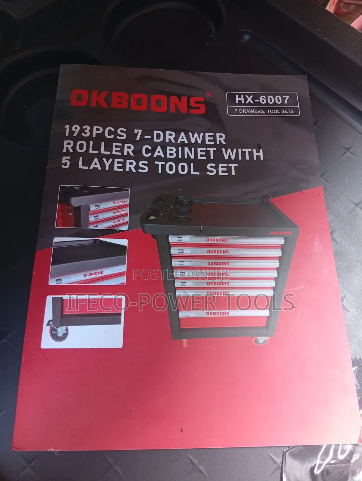 Okboons Hx-6007 193-Piece 7drawer Roller Cabinet With5 Layers Tool Set