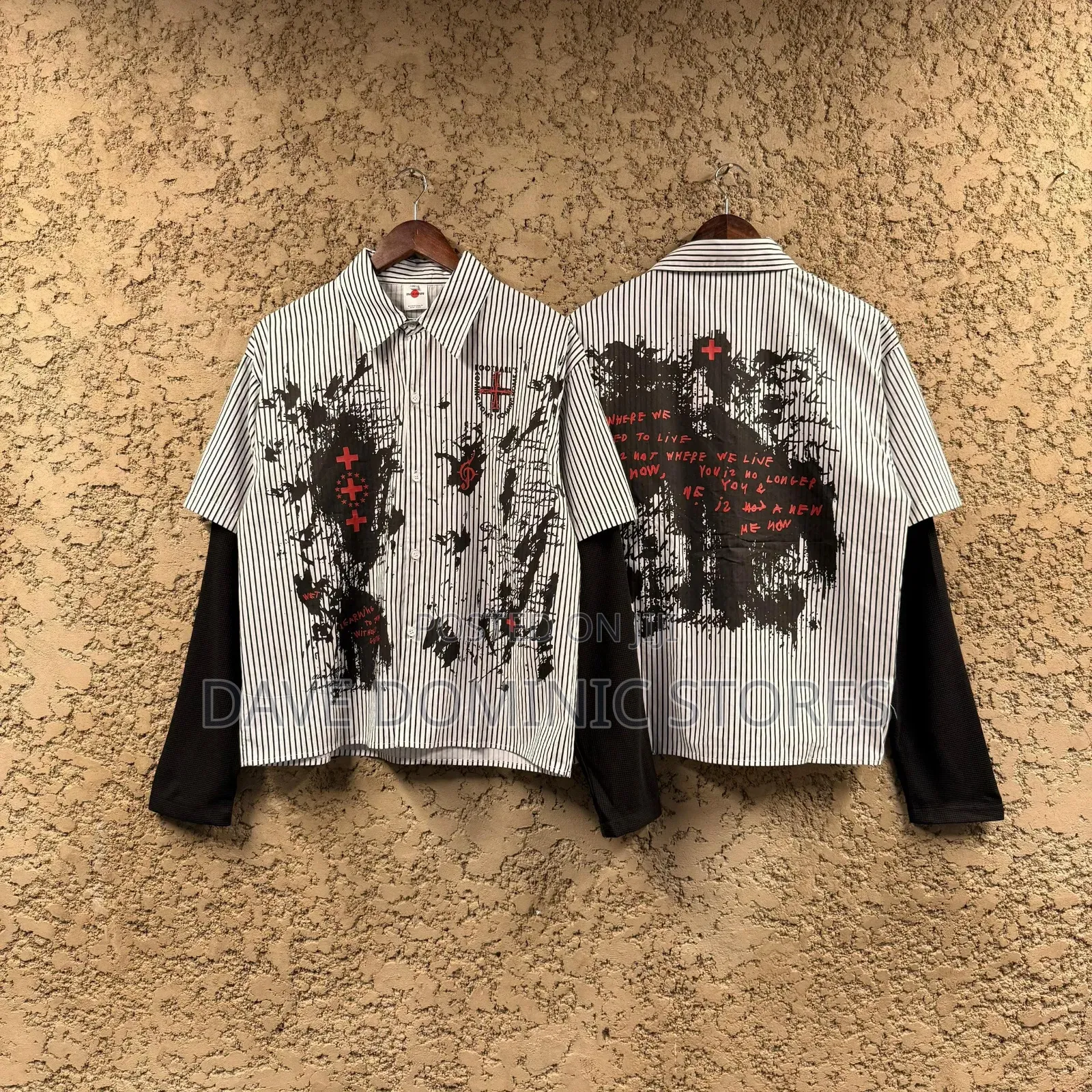 Graffiti Gothic Print Double Layered Longsleeve