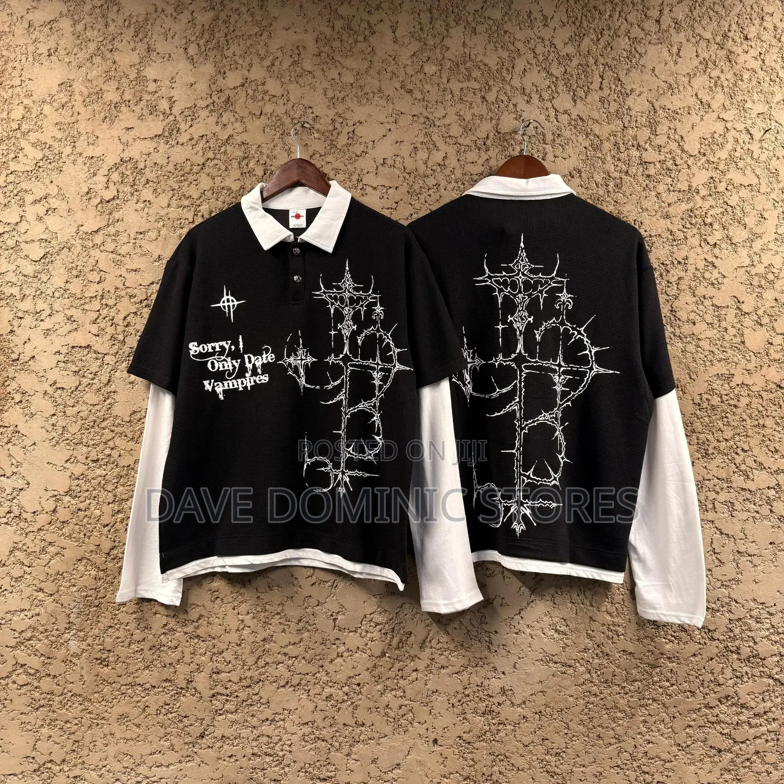 Graffiti Gothic Print Double Layered Longsleeve