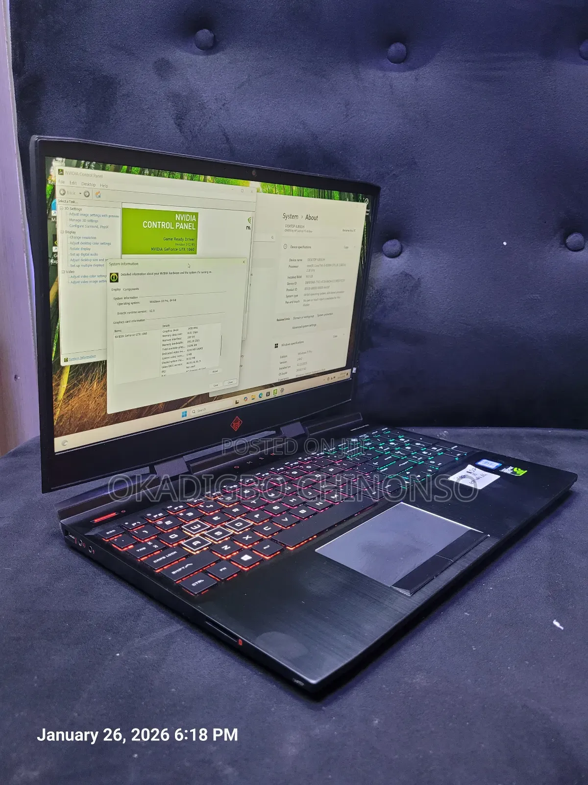 Laptop HP Omen 15 16GB Intel Core I5 SSD 512GB