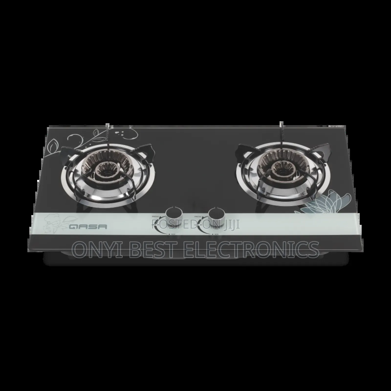 Qasa in-Build 2 Burner Glass Gas Cooker | QGC-2bg Vesta