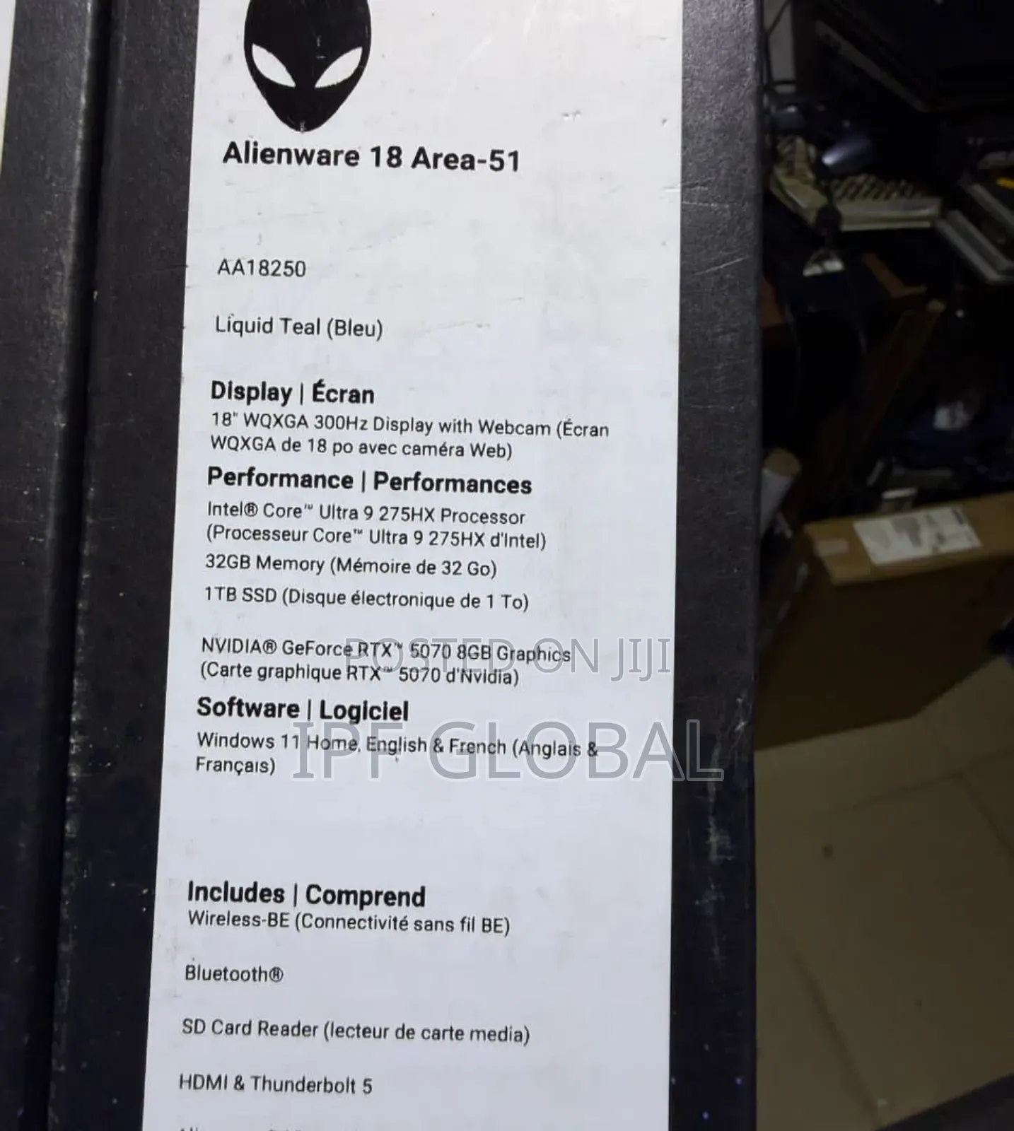 New Laptop Dell Alienware 18 Area-51 32GB Intel Core Ultra 9 SSD 1T