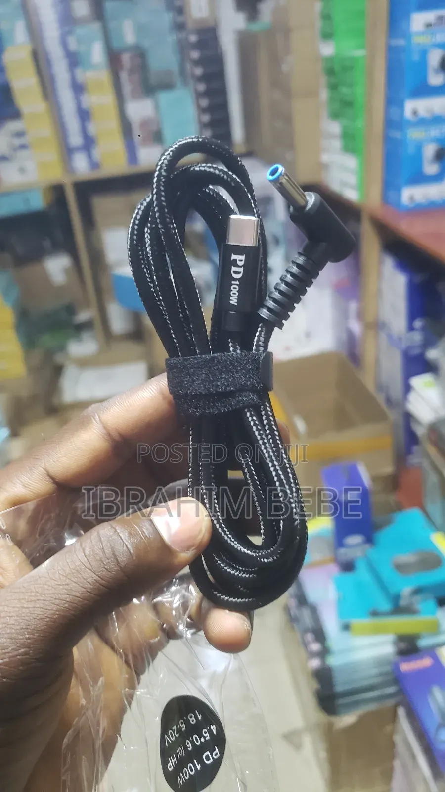 Type-C to Blue Mount Pd100w Laptop Charger