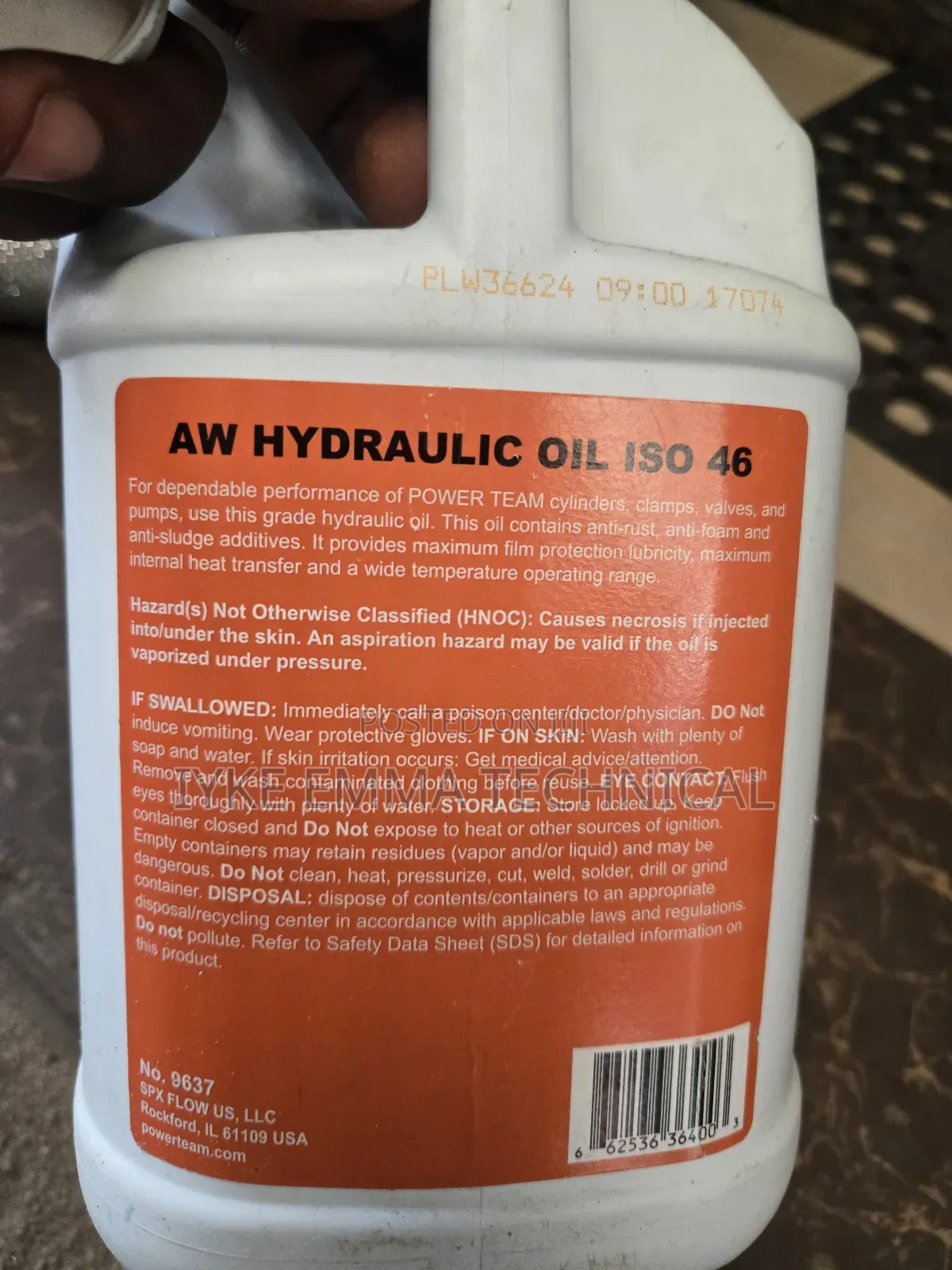 SPX Power Team 9637 Hydraulic Standard Oil
