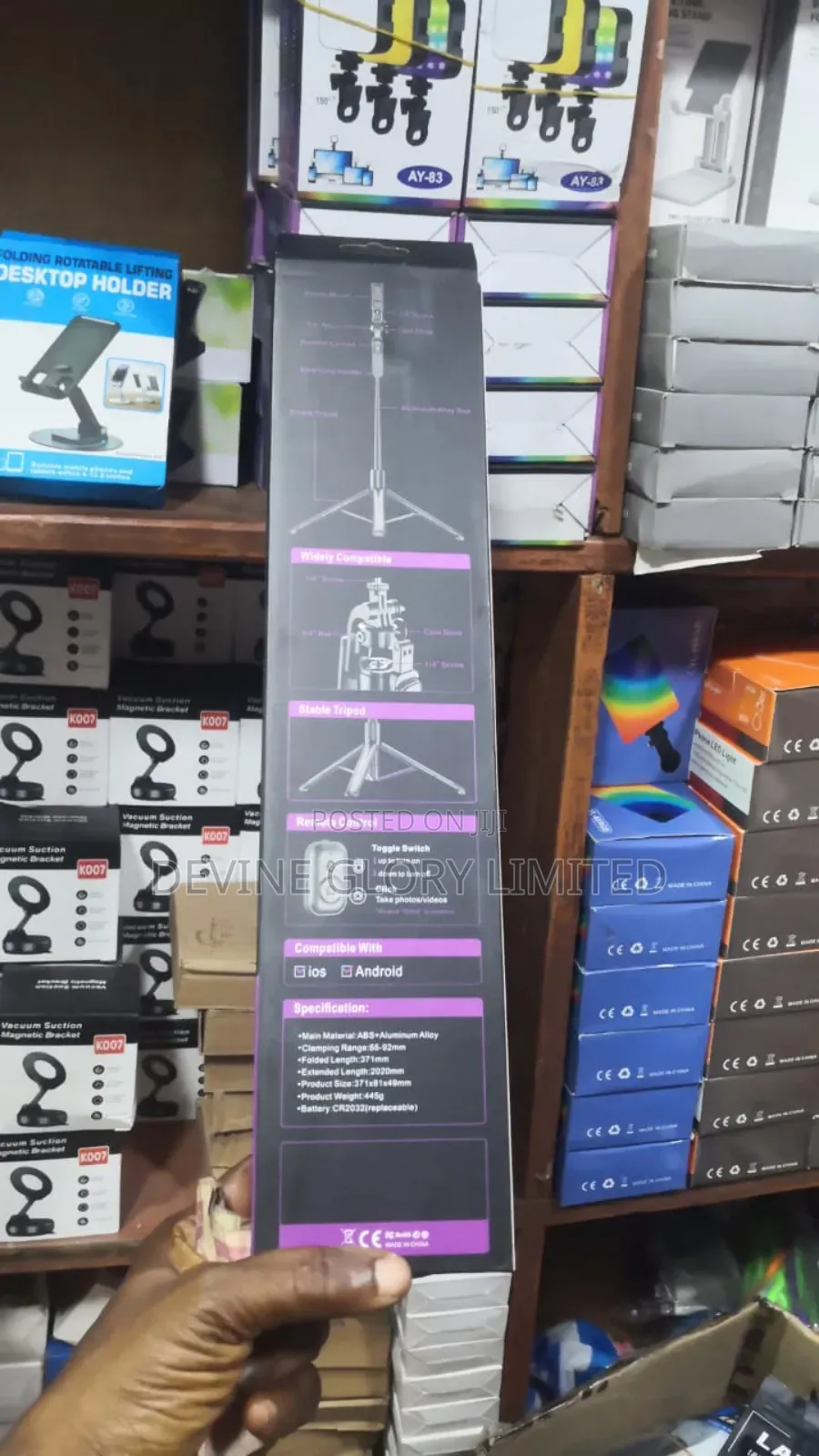 Long C08 3-in-1 Stable Selfie Stick Tripod With Bluetooth