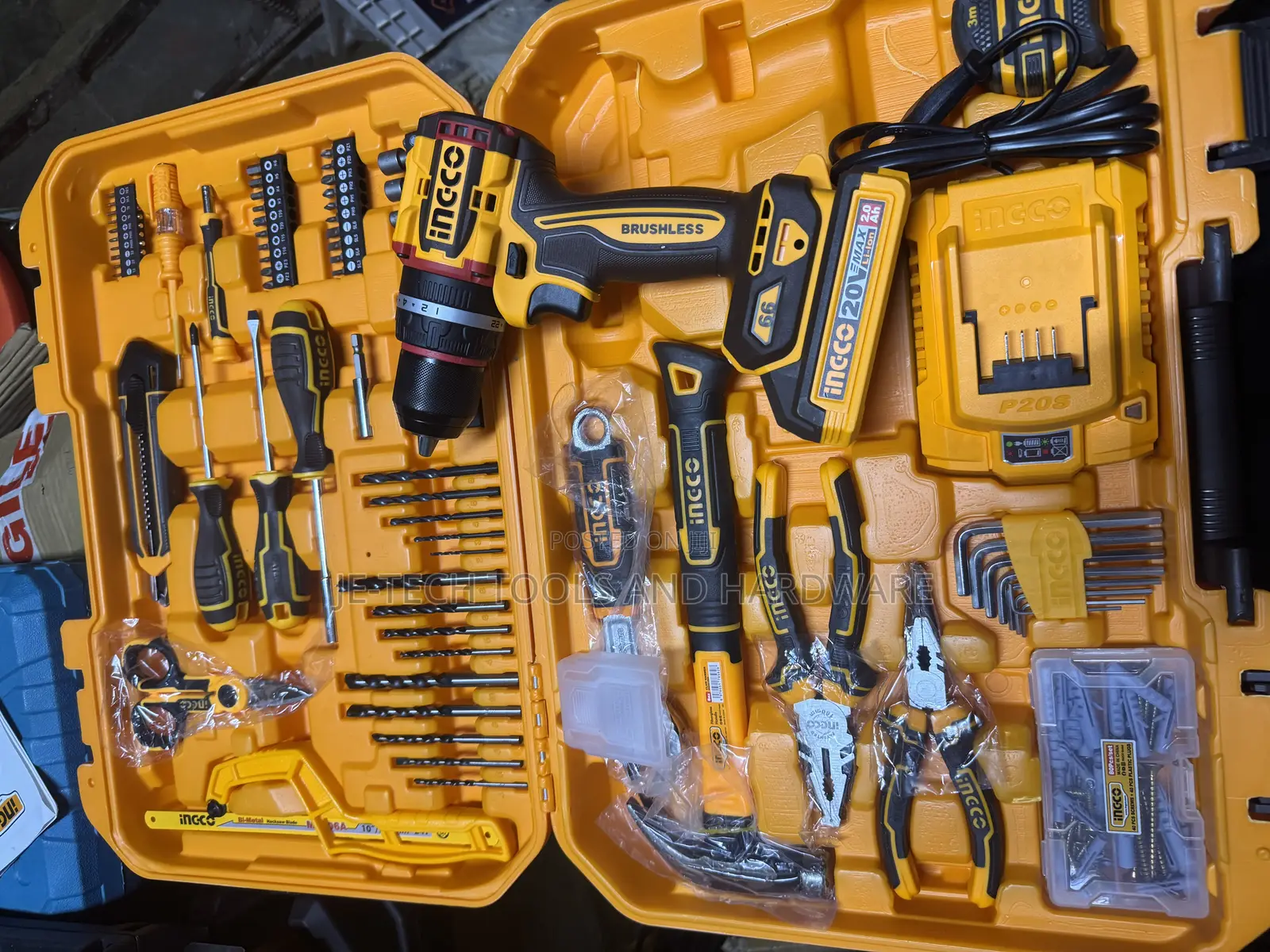 Ingco 165-piece Tool Set With A 20v Lithium-ion Cordless Impact Drill