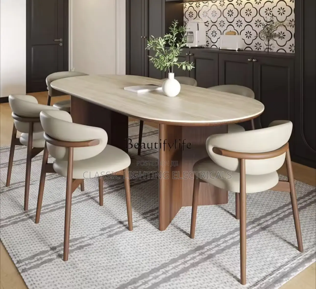 2026 New Retro Solid Wood Rock Slab Dining Table Modern Simple Dining