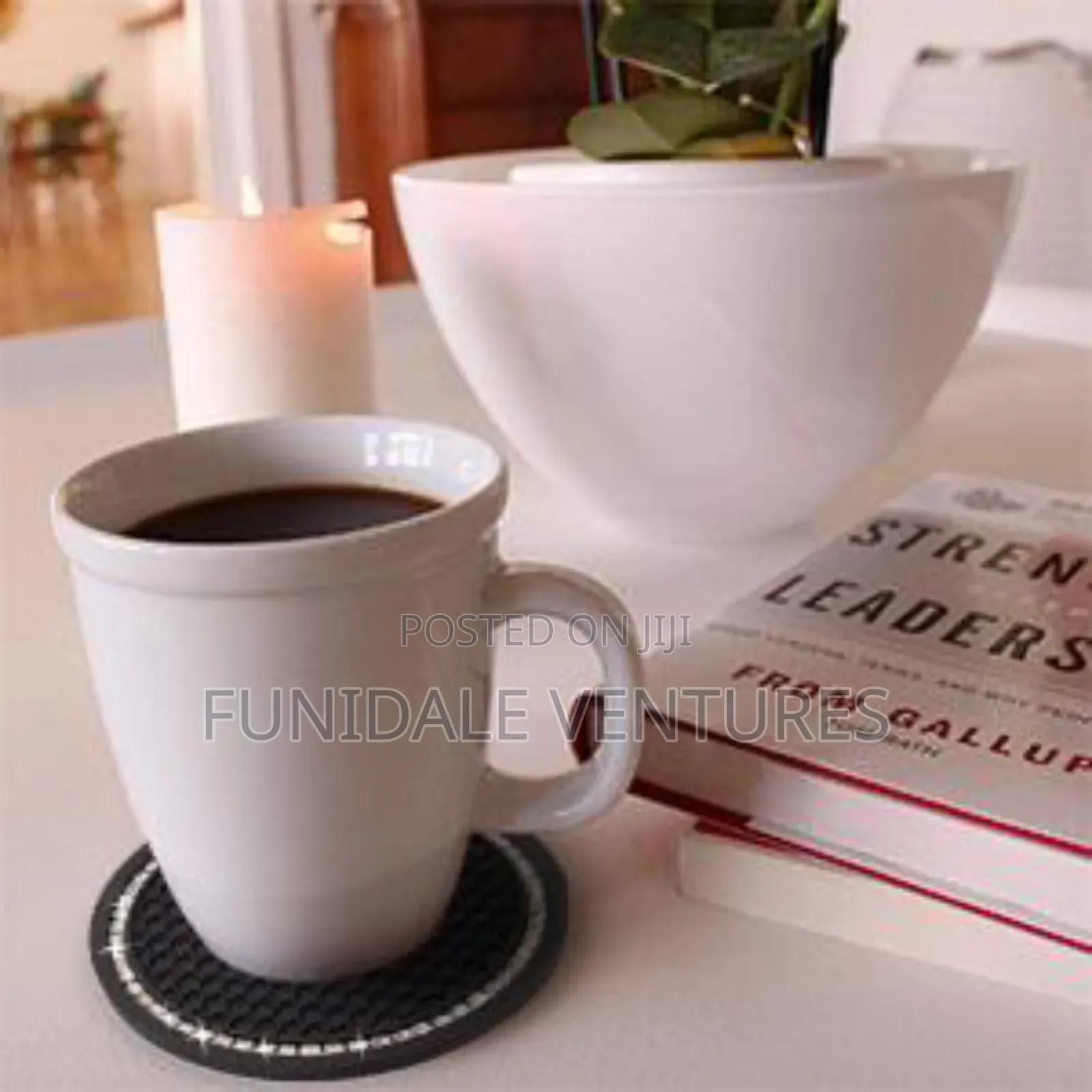 2 Pack Silicone Car Cup Holder With Gemstone Coaster