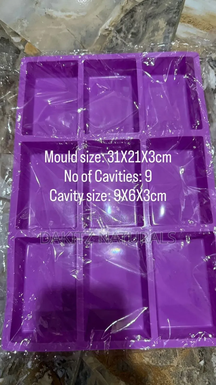 9 Cavities Rectangle Silicon Soap Mold