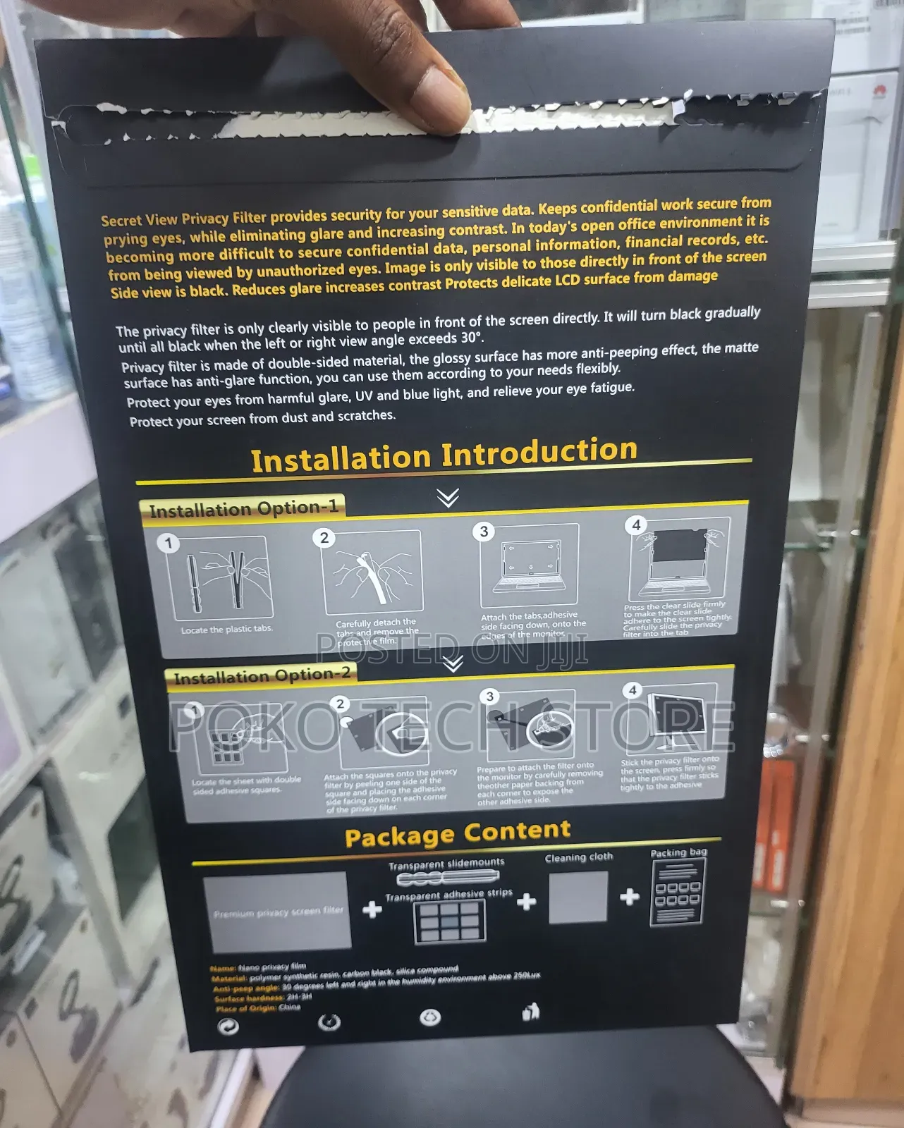 Premium Monitor Privacy Screen".