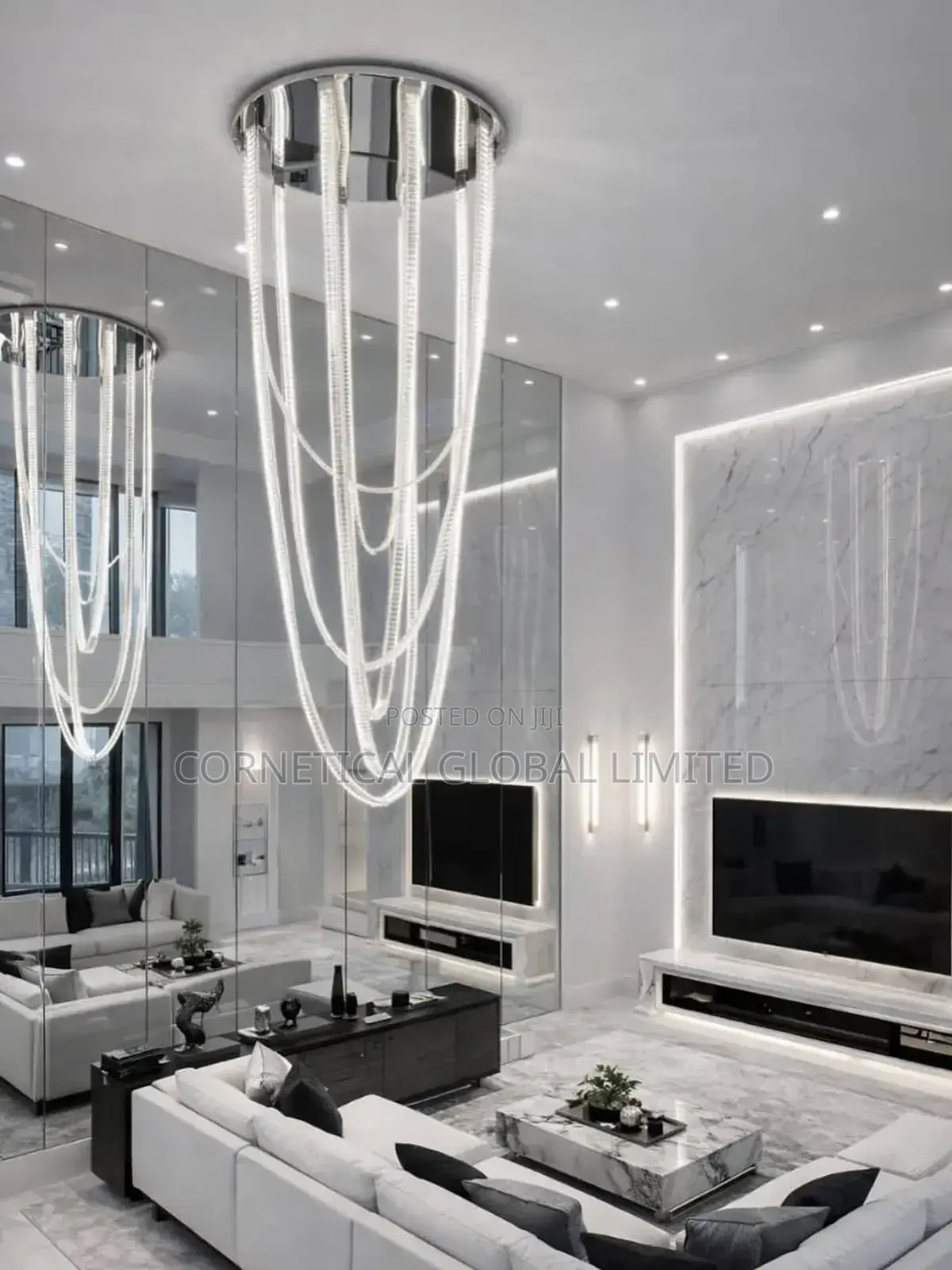 Modern Milano Grand Luxury Crystal Cascade Chandelier