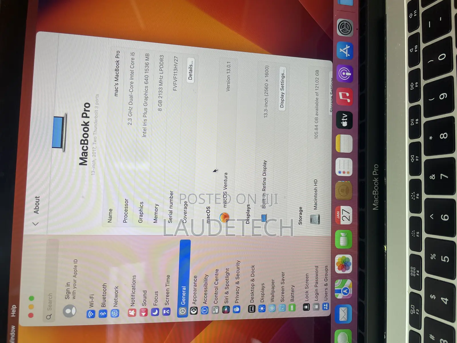 Laptop Apple MacBook Pro 2017 8GB Intel Core I5 SSD 128GB