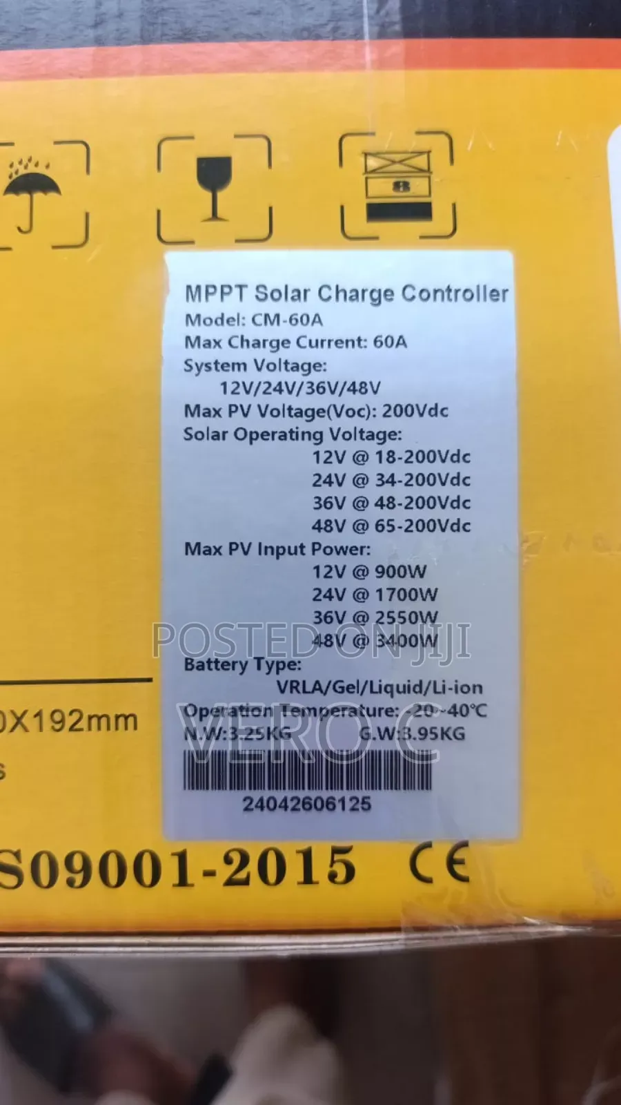 60a 12v 24v 36v 48v MPPT Solar Charge Controller