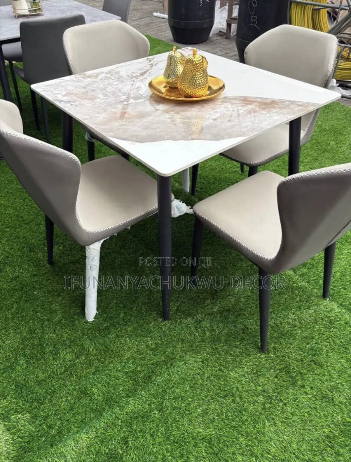 Marble Dining Table With 4 Strong Chairs