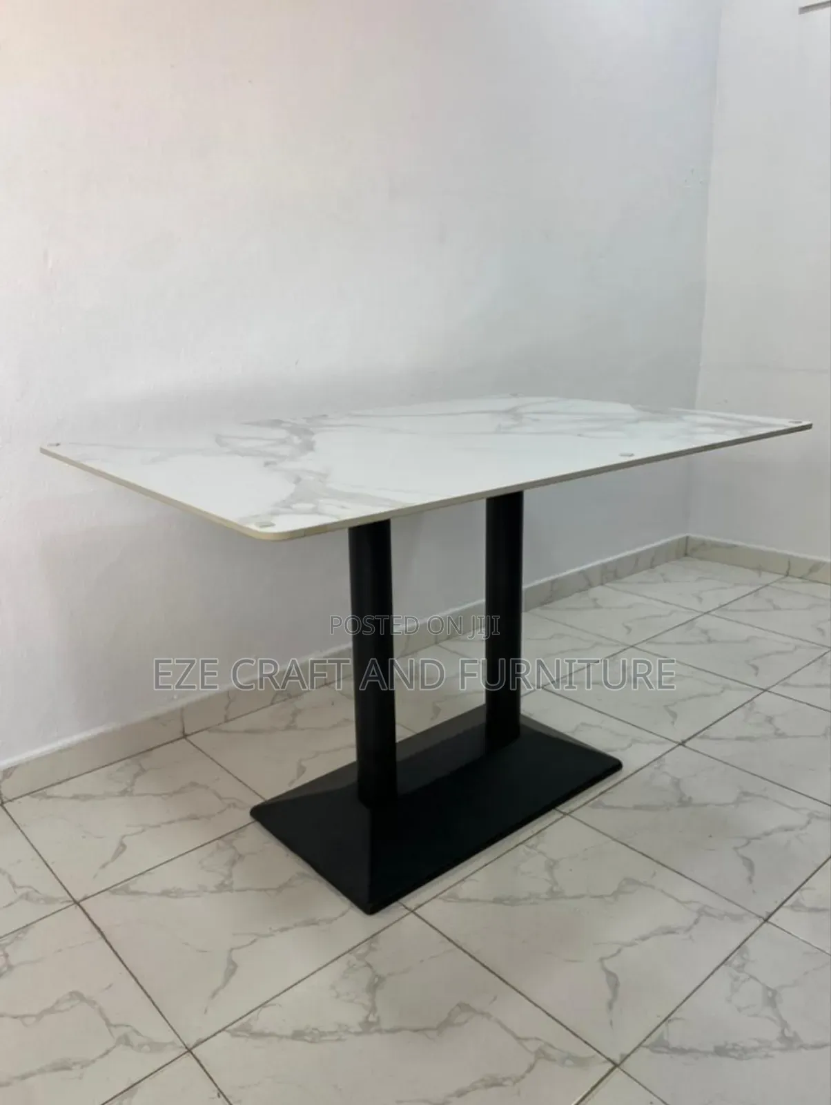 4feet Double Leg Marble Dining Table