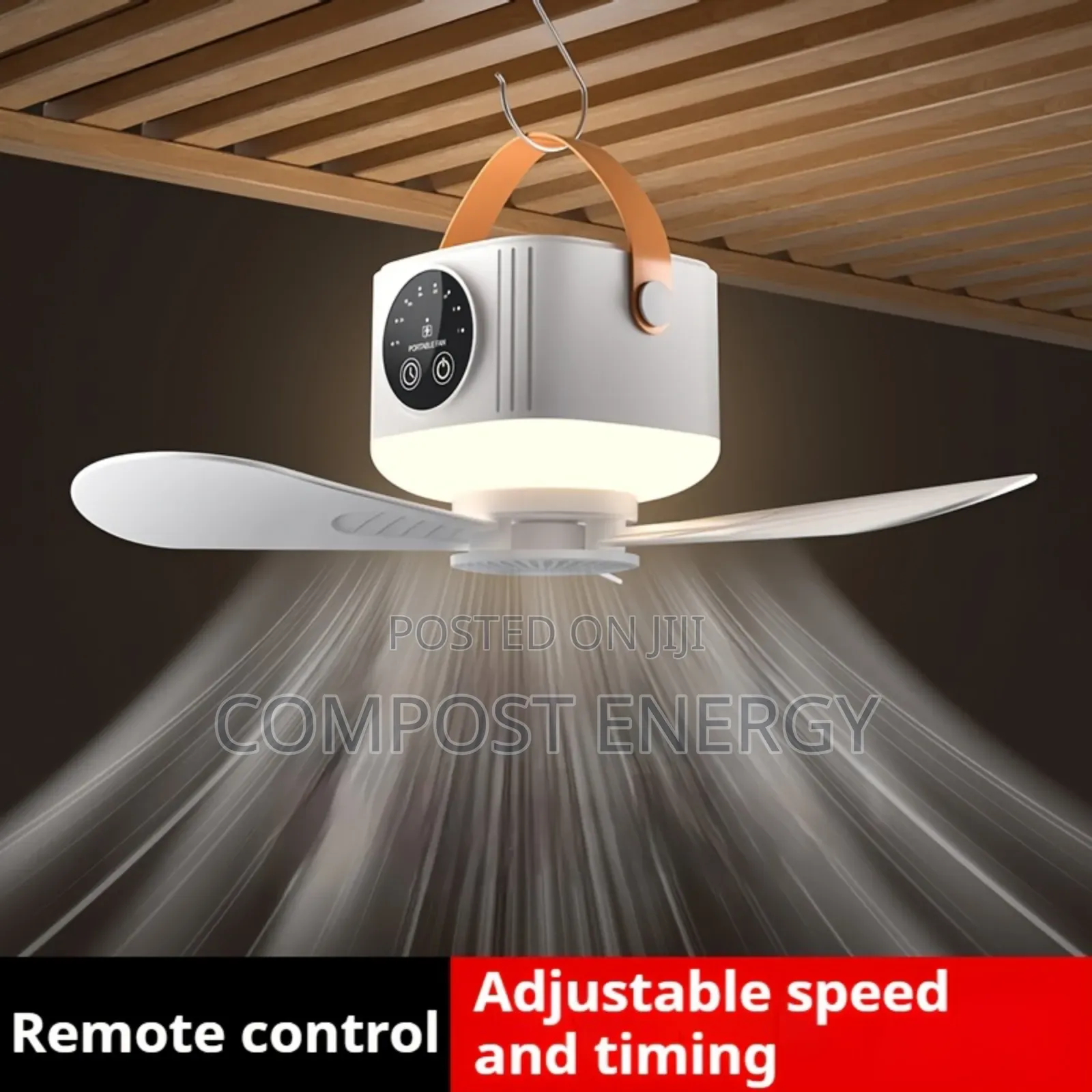 Rechargeable Mini Ceiling/Wall Fan With Body Light