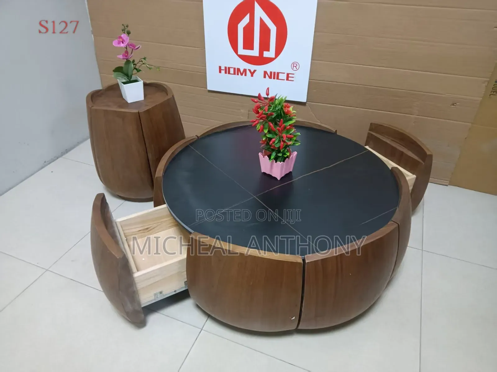Executive Royal Center Table With One Side Stool