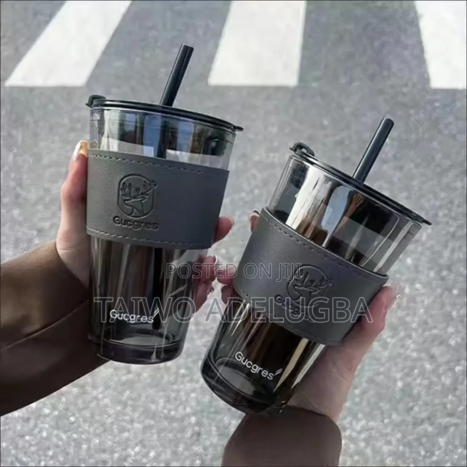 450ml Coffee Mug Glass With Straw and Lids