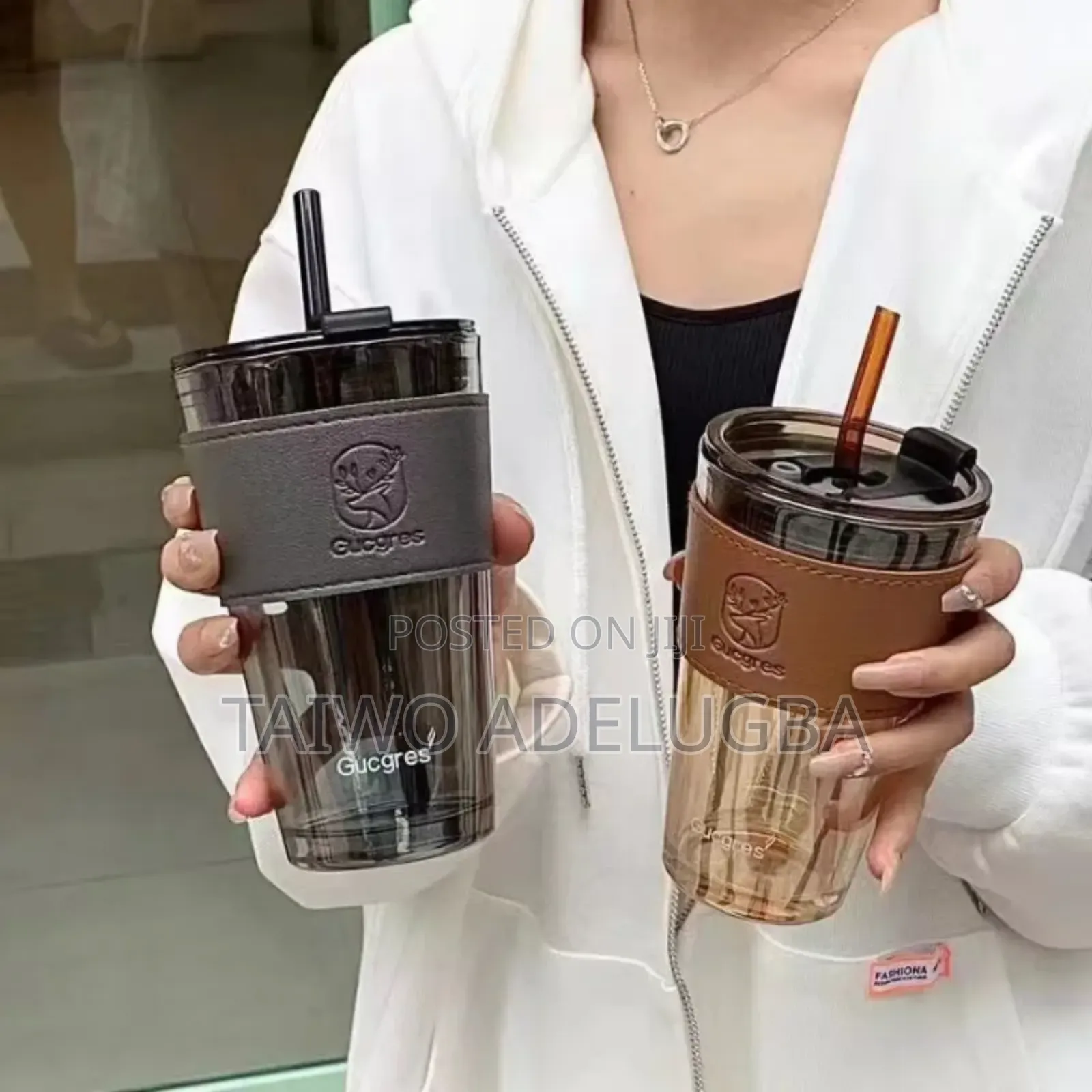 450ml Coffee Mug Glass With Straw and Lids