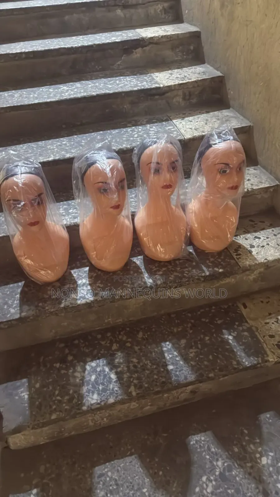 Plastic Female Long Neck Mannequin Heads