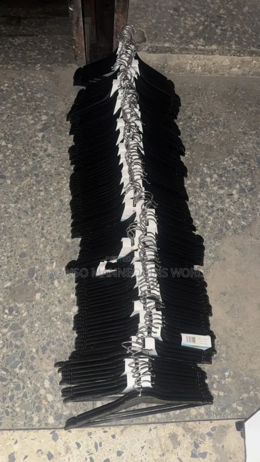 Sets Of Black Plastic Clothing Hangers