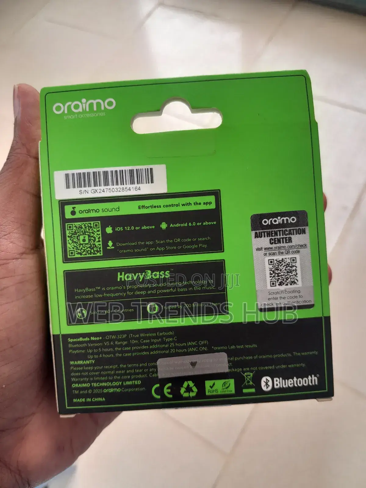 Oraimo Spacebuds Neo+ Otw-323p Earbuds - Heavy Bass 36h Playtime