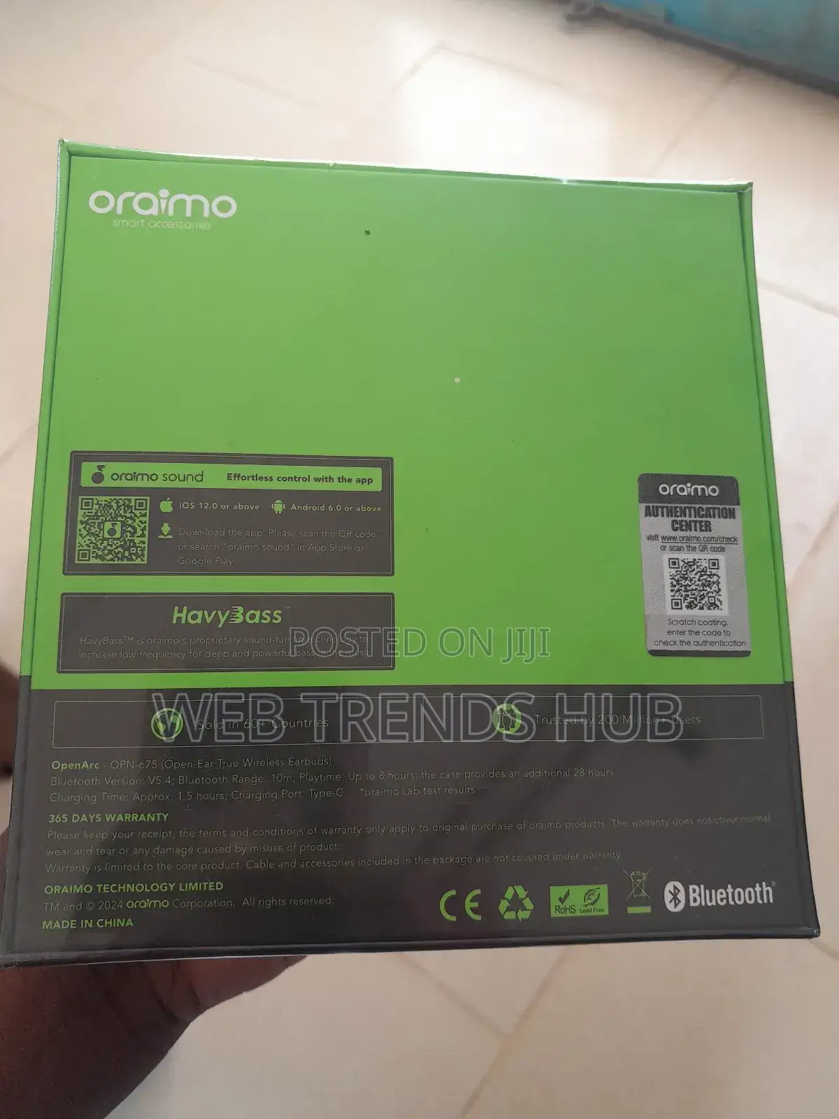 Oraimo Openarc Opn-675 Open-Ear Pods - 36h Playtime Superior Comfort