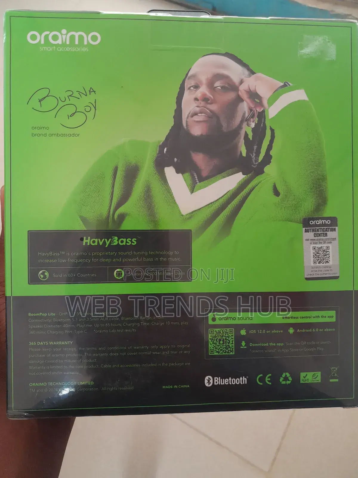 Oraimo Boompop Lite Ohp-317 Wireless Headphone - 65h Playtime