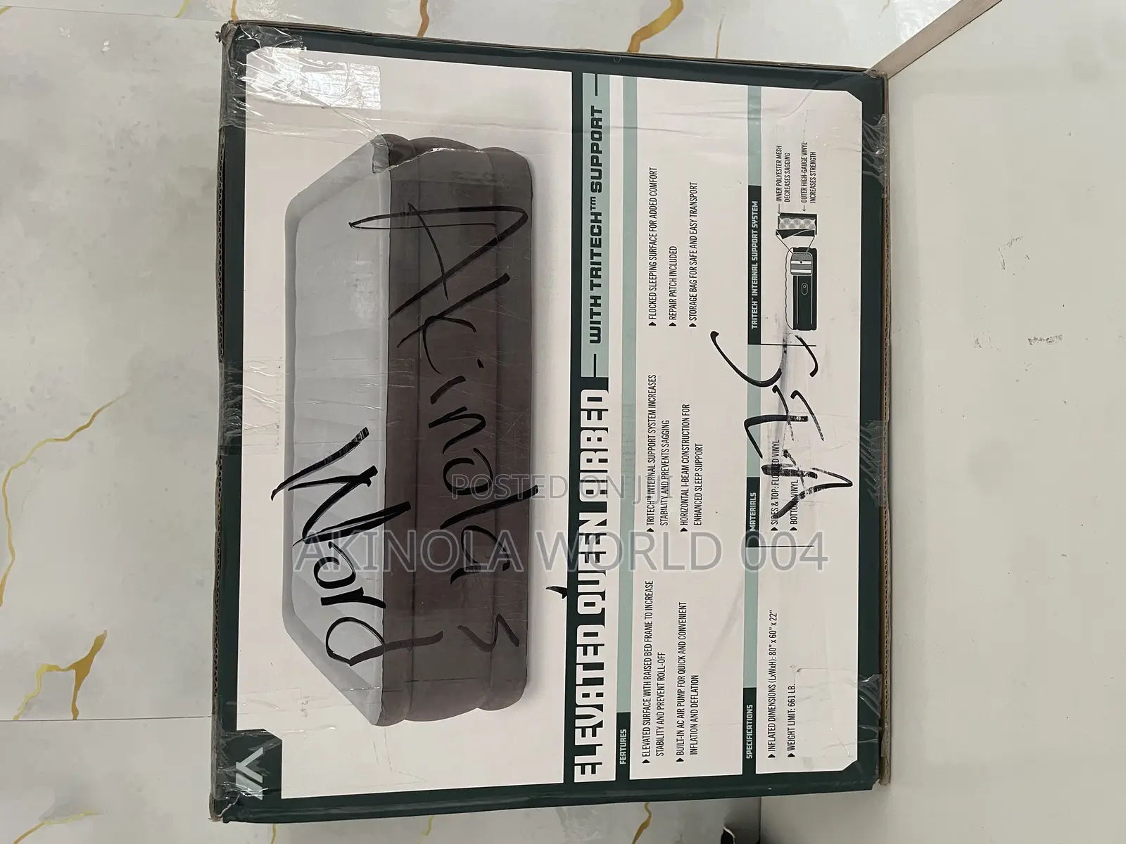 Brand New Elevated Queen Airbed22 Inch With Tritech Support