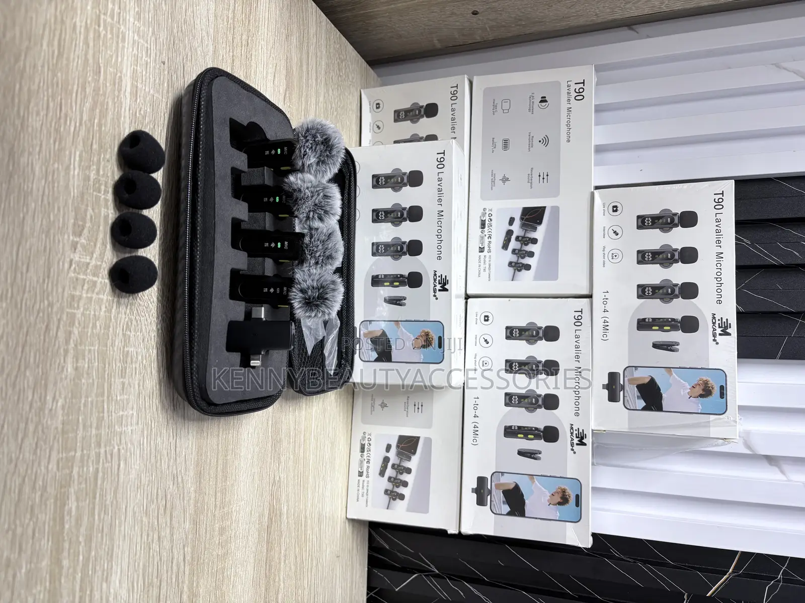 T90 Wireless Lavalier Microphone (4-in-1 Set) – Crystal Clear Sound