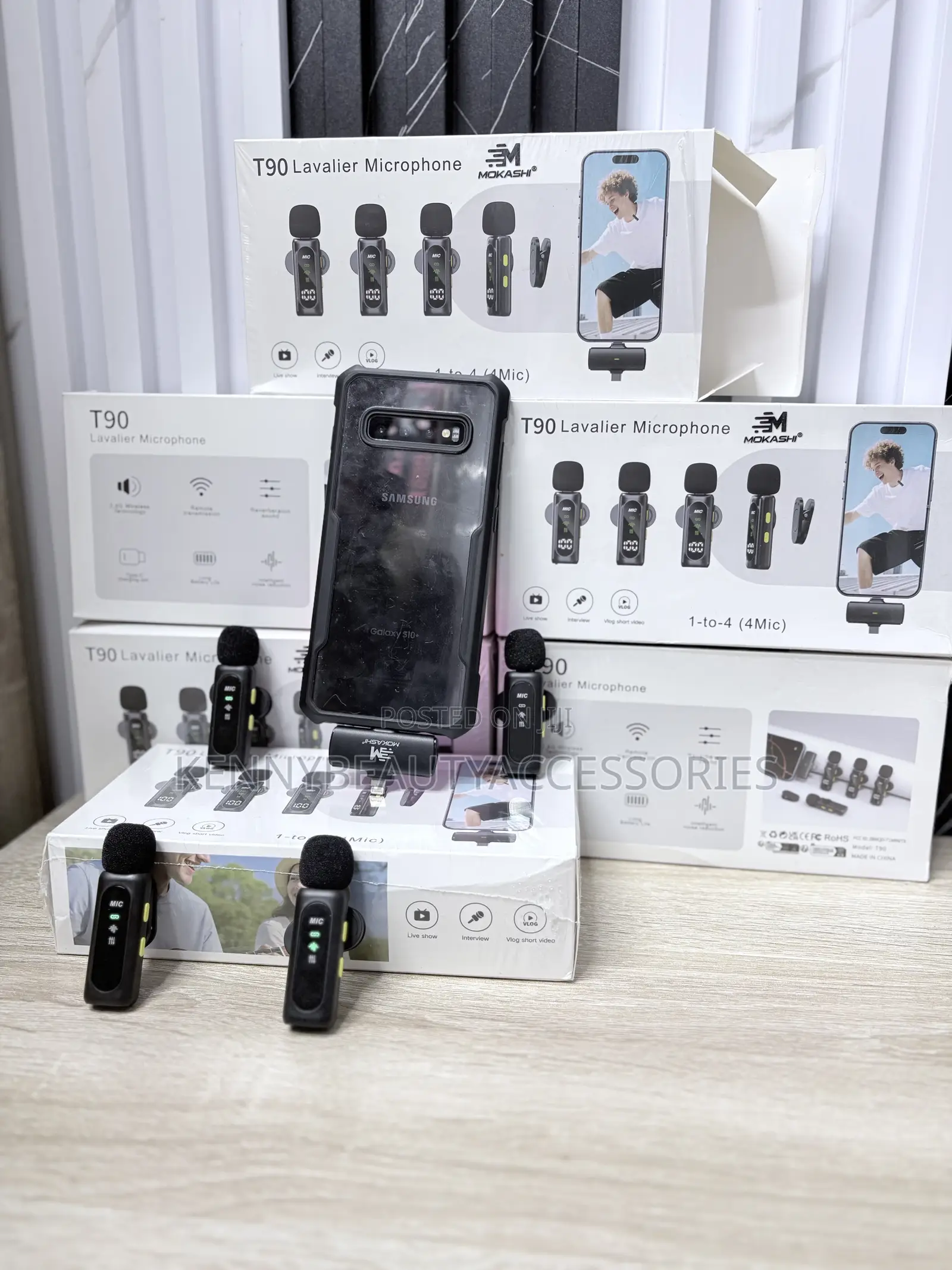 T90 Wireless Lavalier Microphone (4-in-1 Set) – Crystal Clear Sound