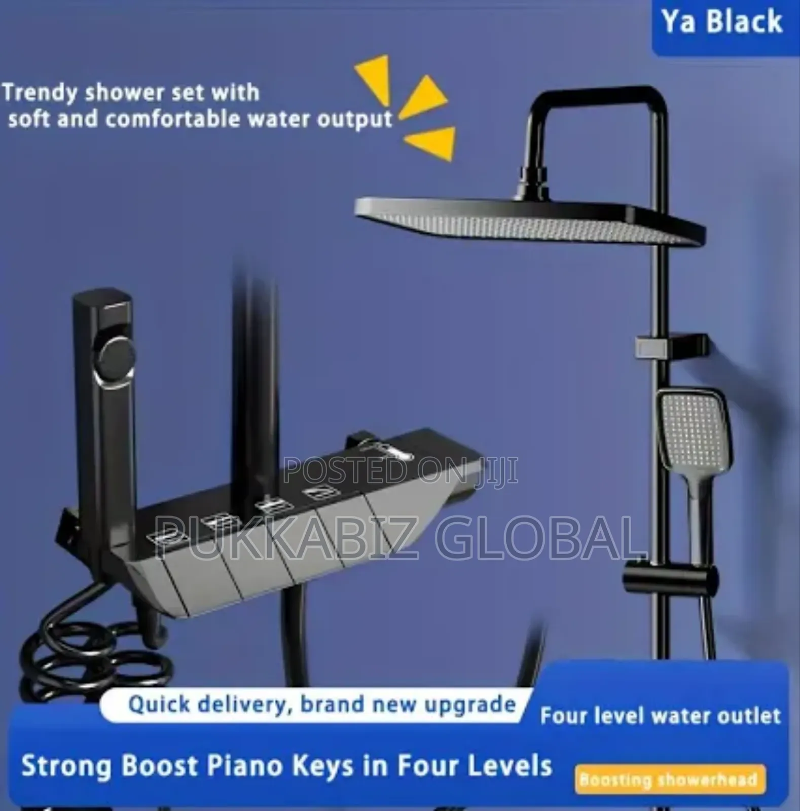 Piano Standing Shower With Set Black