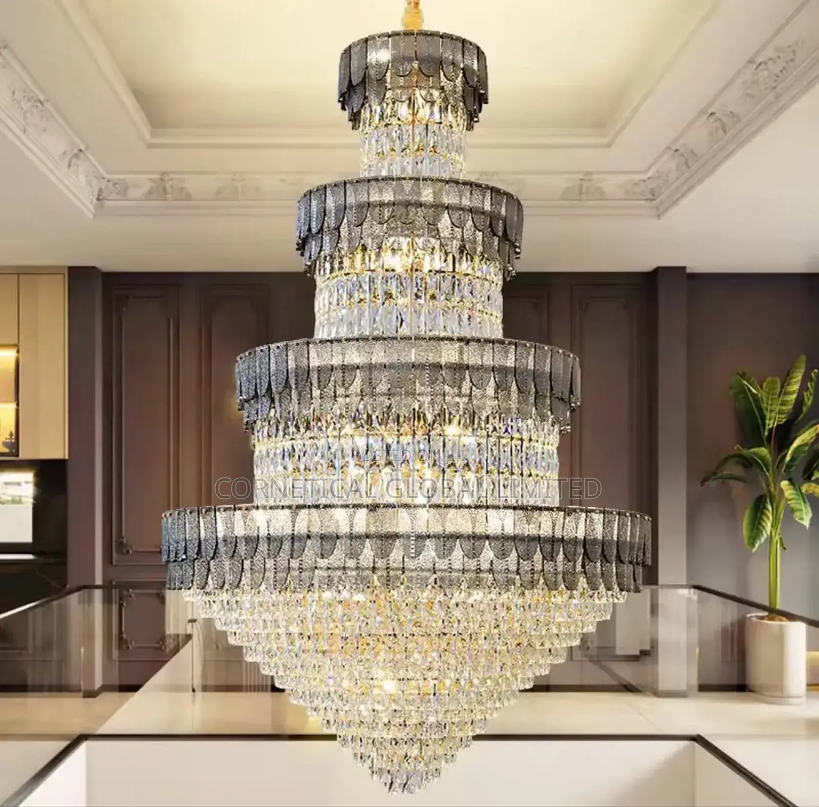 Modern Luxury Classic Palace Mult Tier Grand Crystal Empire Chandelier
