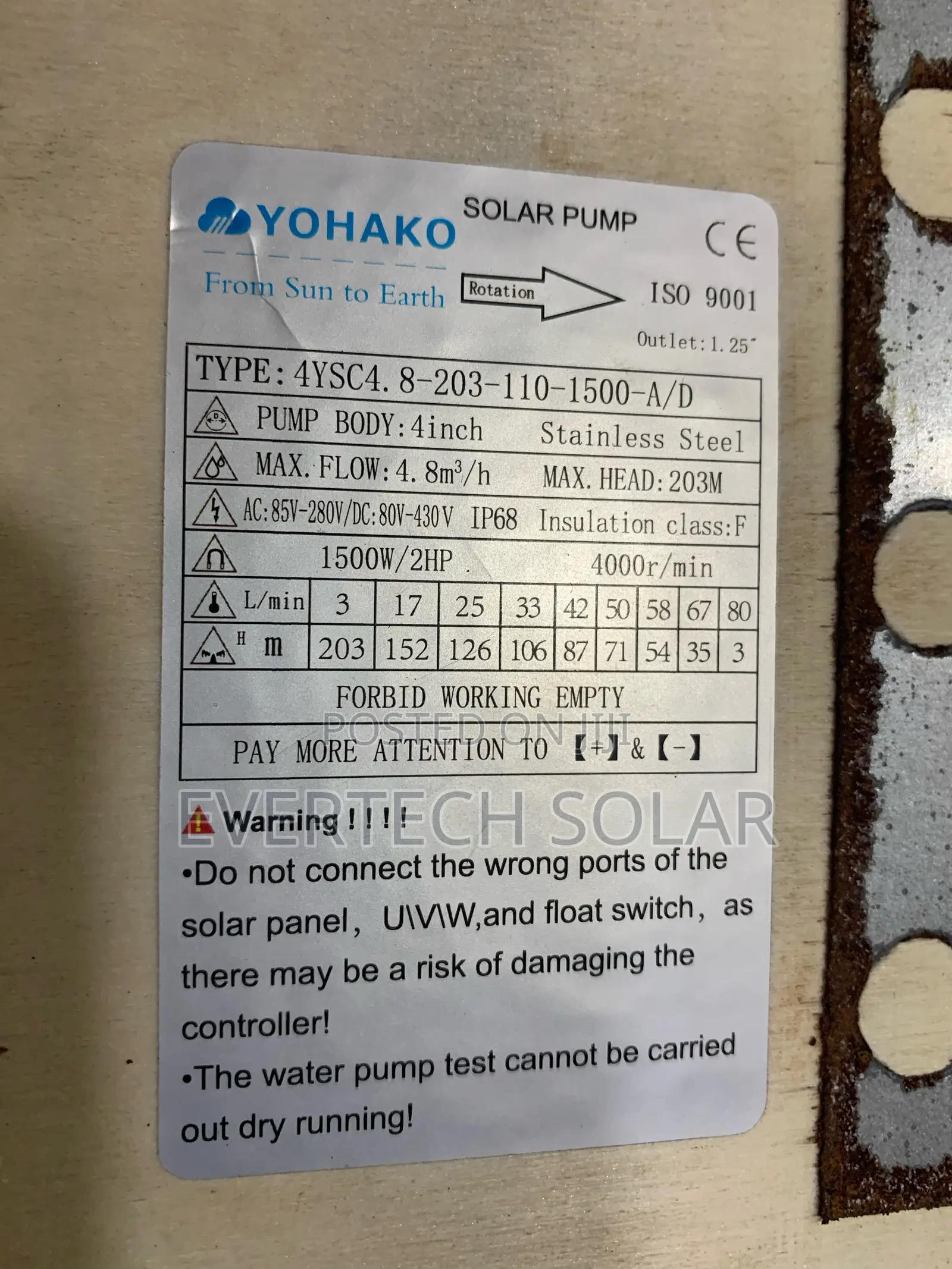2hp Yohako Ac And Dc Submersible Solar Pump