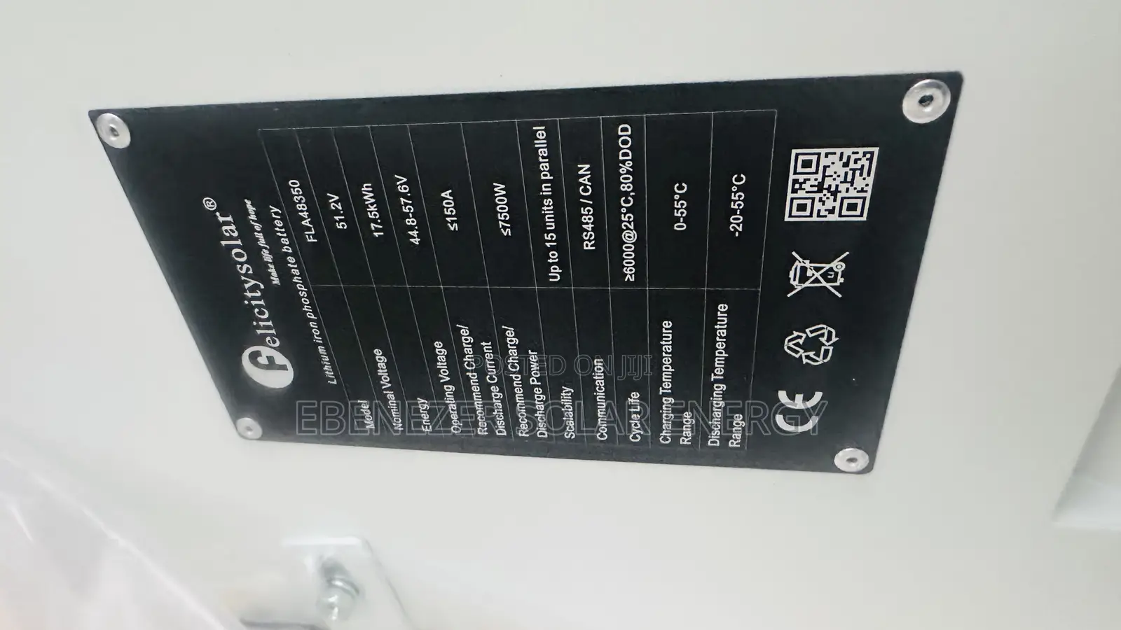17.5kwh Felicity Lithium Batteries 51.2v