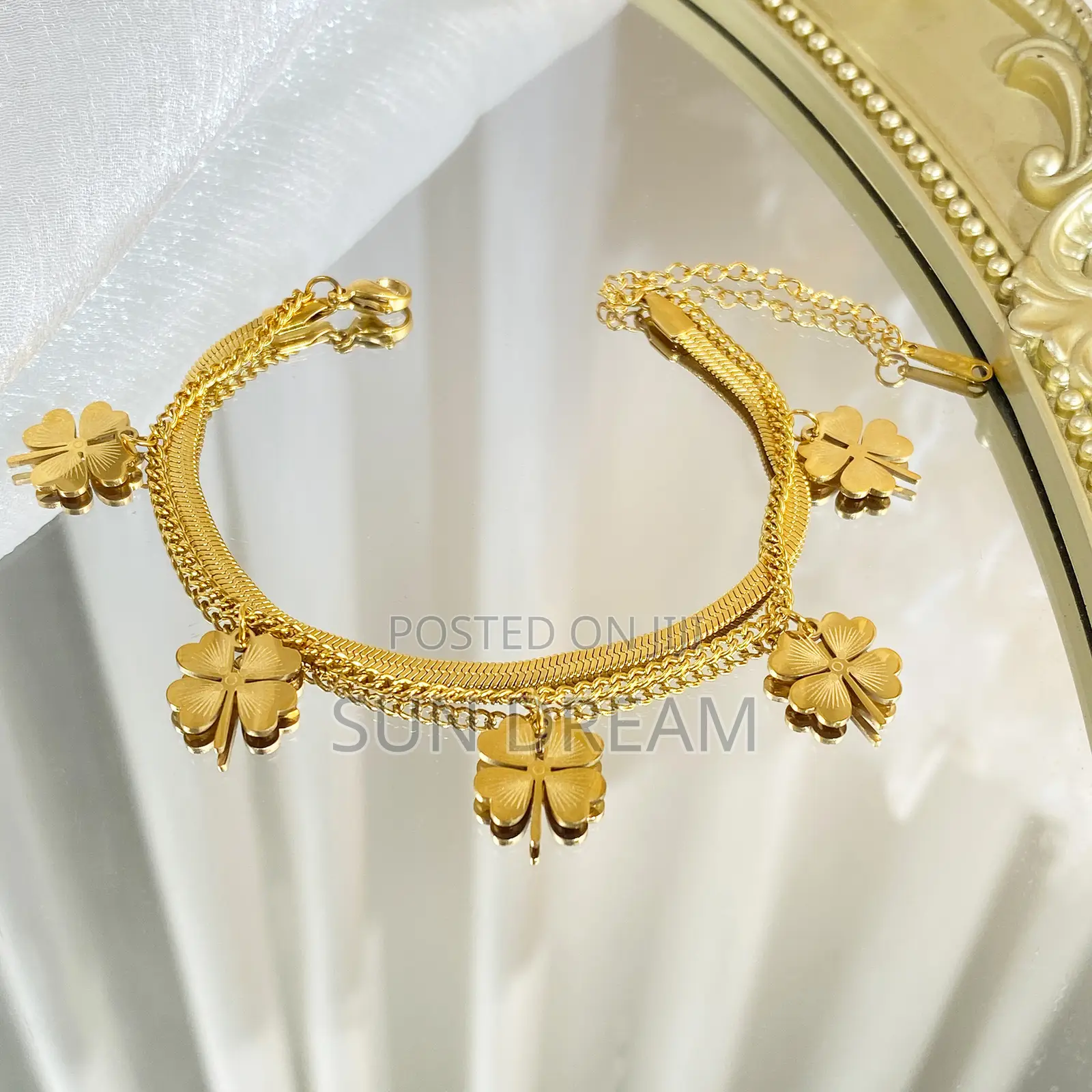 Women Golden Bangle Golden Bracelet Stainless Steel Bangle