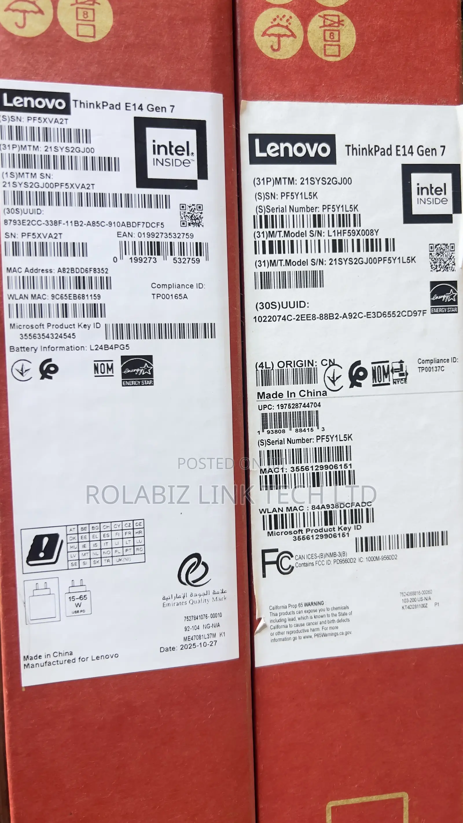 New Laptop Lenovo ThinkPad E14 Gen 6 16GB Intel Core Ultra 7 SSD 1T