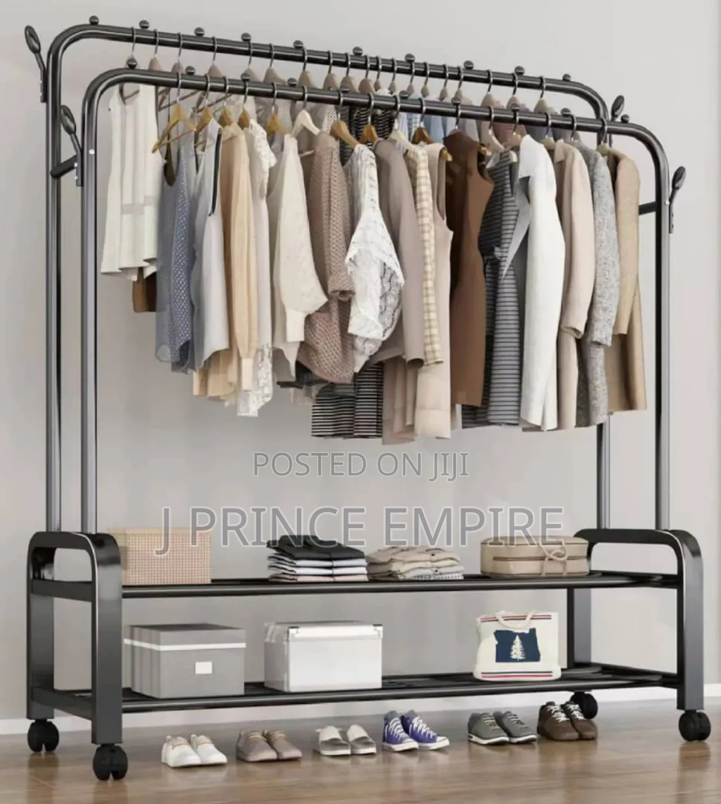 Double Pole Heavy Duty Clothes Rack Metal Hanger