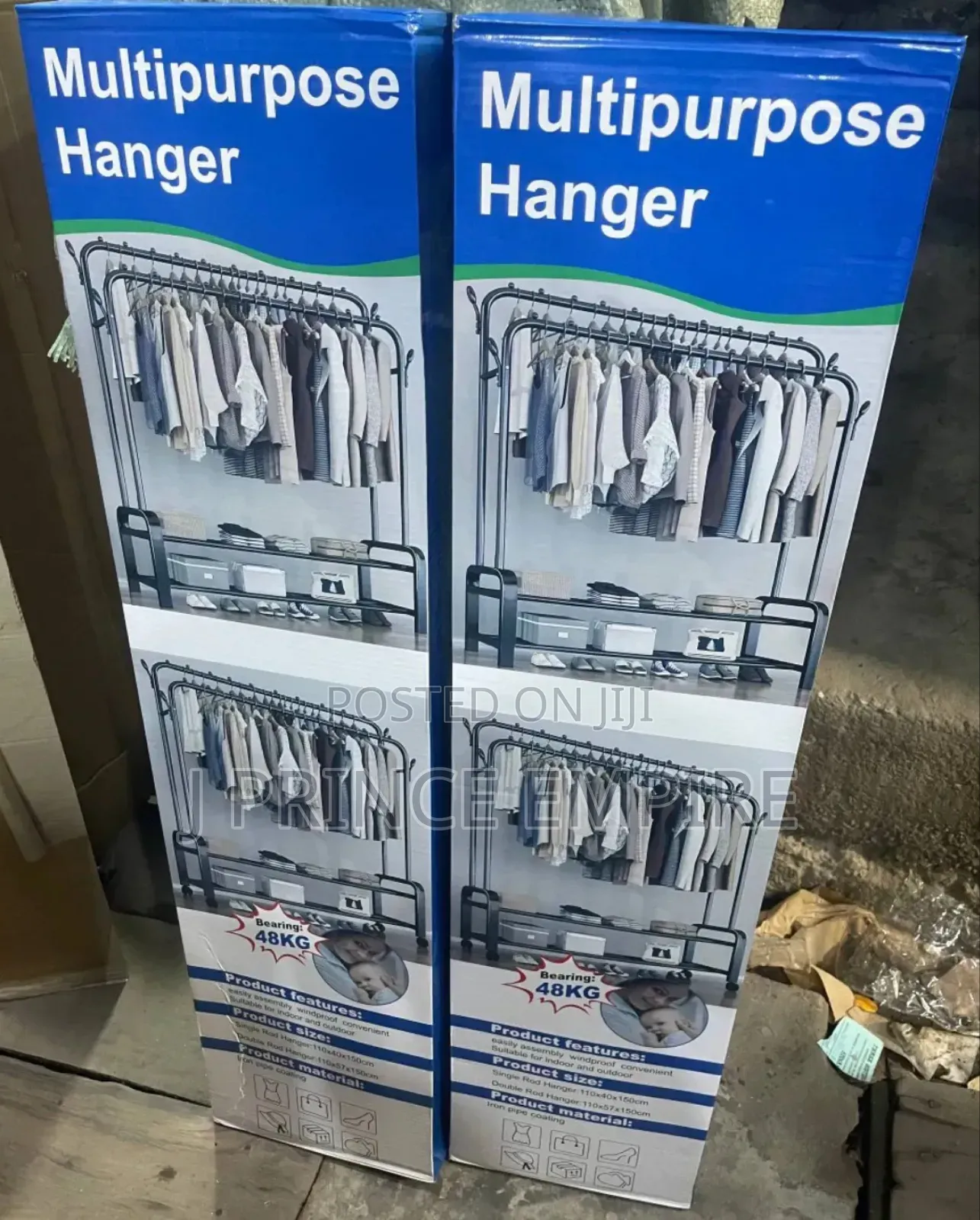 Double Pole Heavy Duty Clothes Rack Metal Hanger