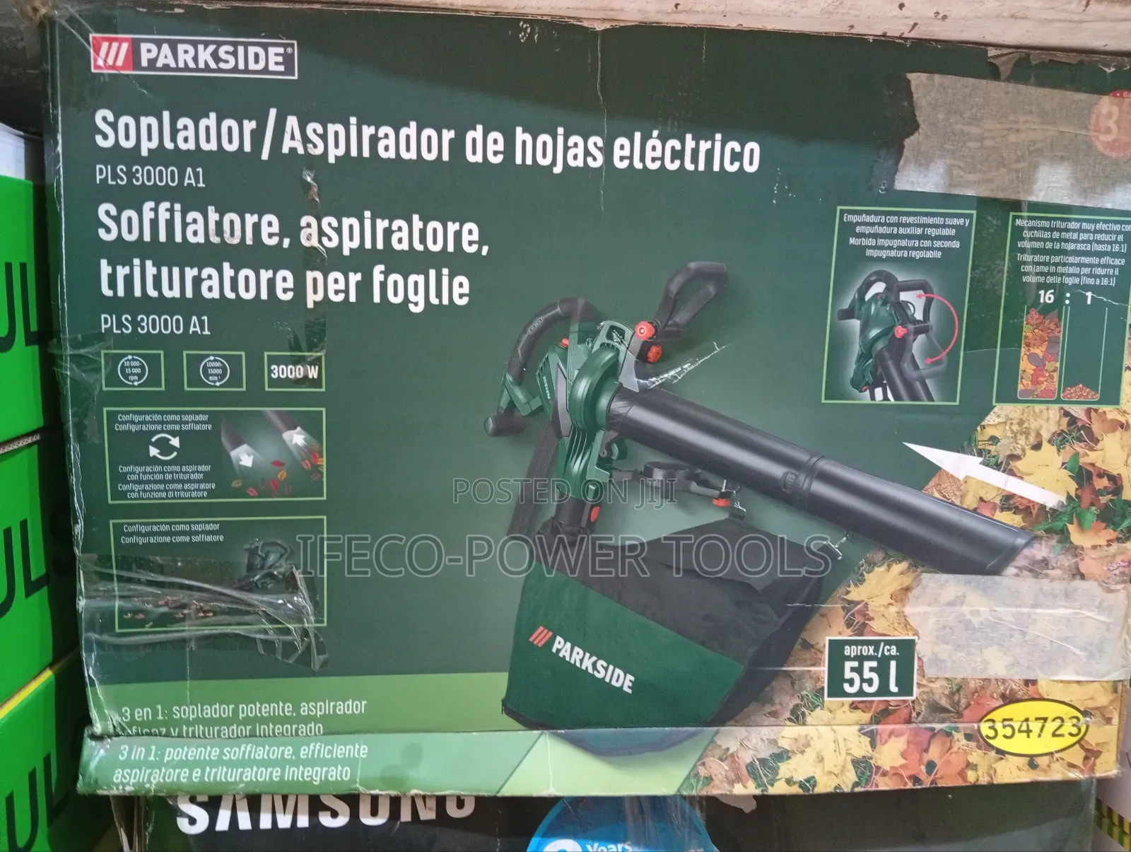 Parkside PLS 3000 A1 Electric Leaf Blower Vacuum Shredderit 3-in-1