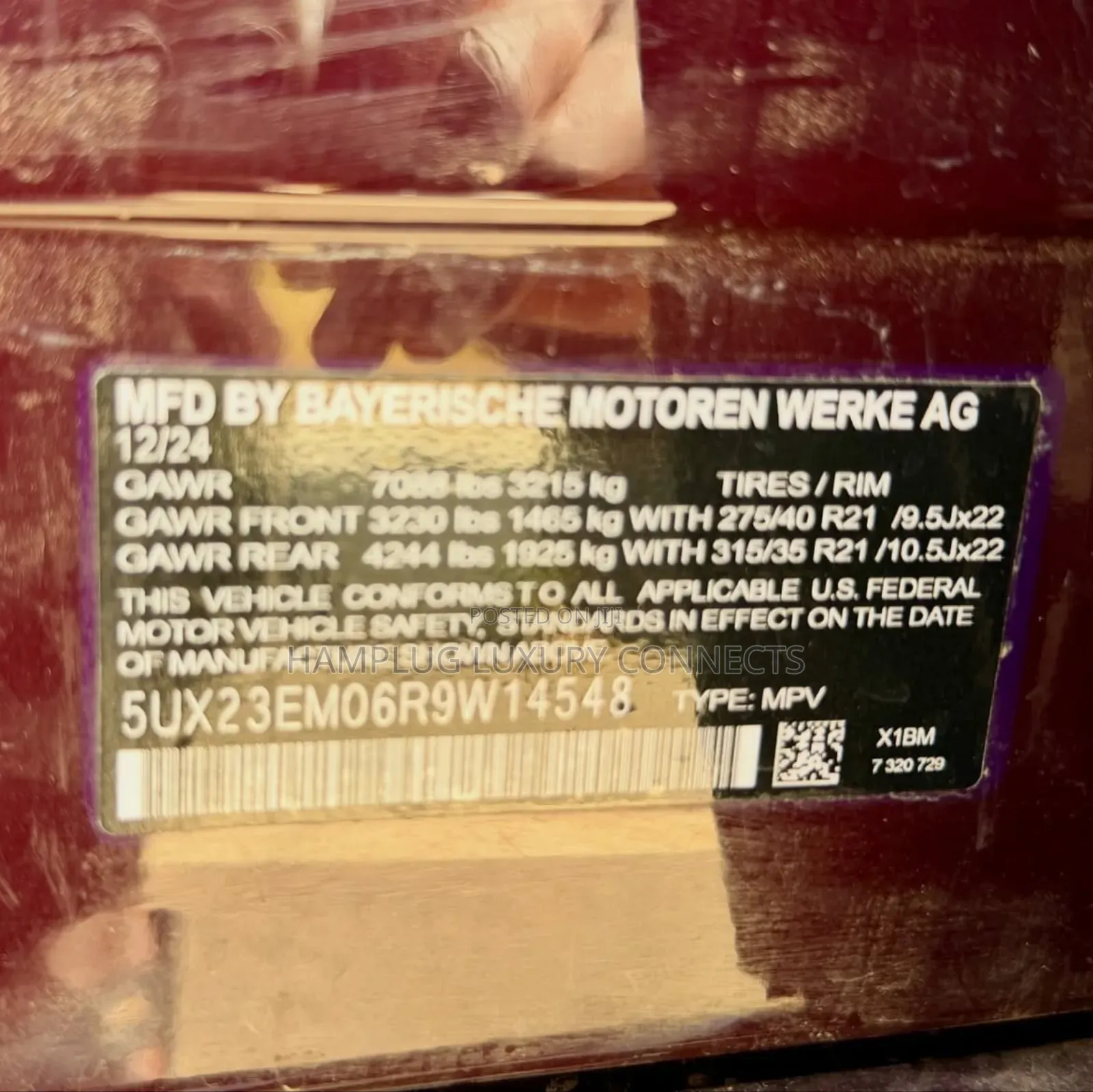 BMW X7 2025 Red
