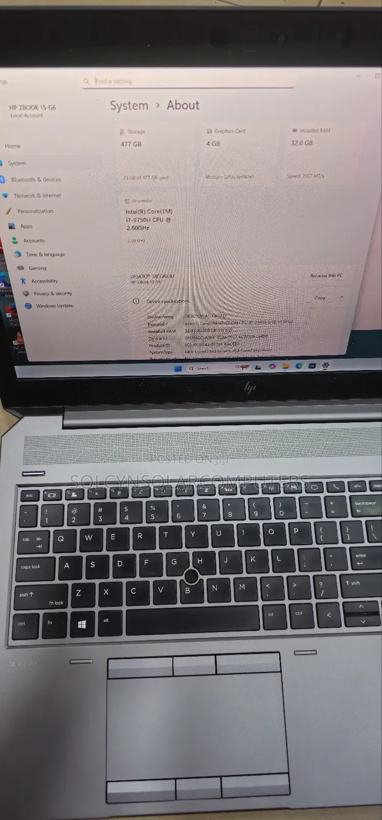 Laptop HP ZBook 15 G6 32GB Intel Core I7 SSD 512GB