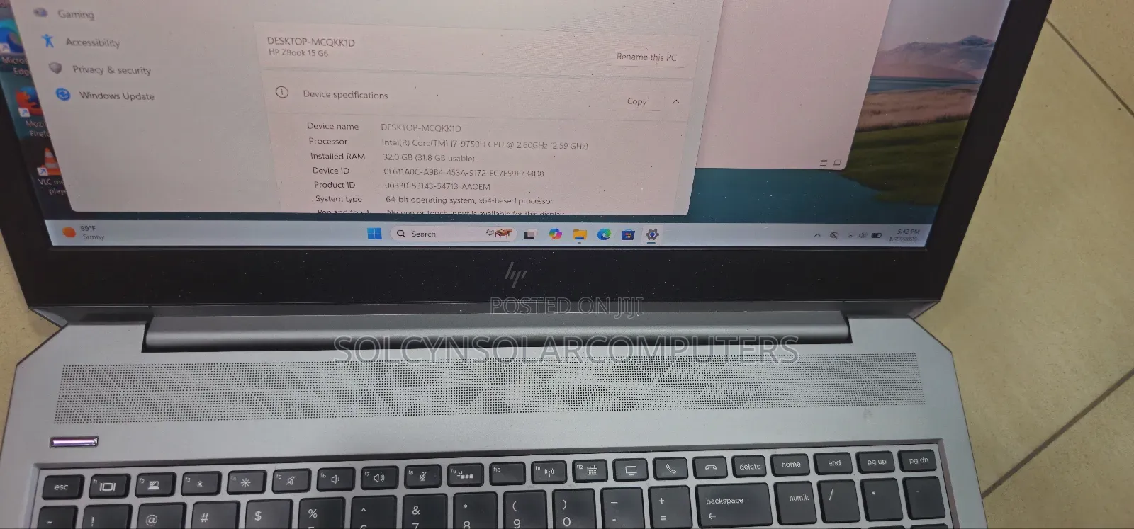 Laptop HP ZBook 15 G6 32GB Intel Core I7 SSD 512GB