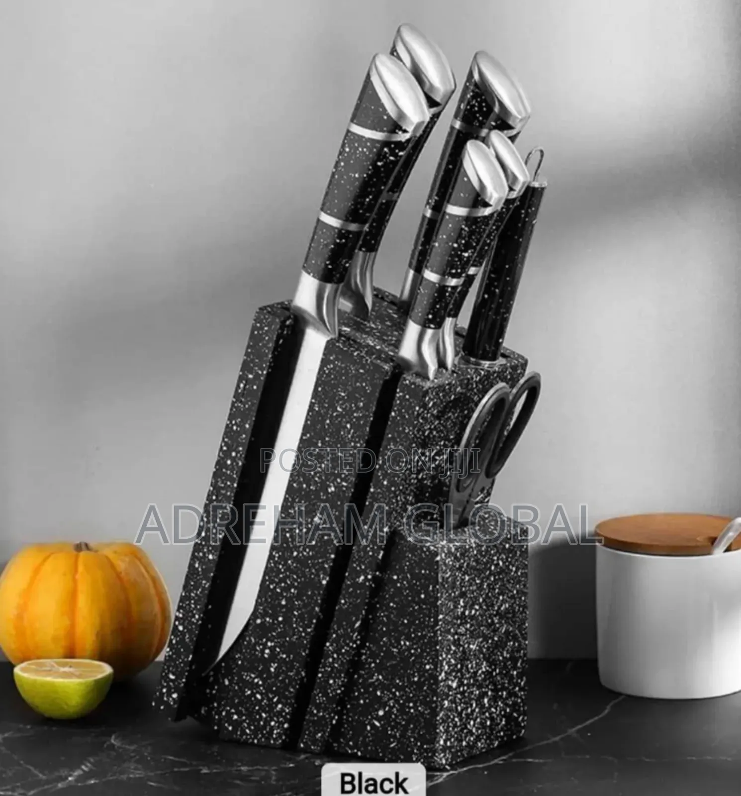 Stainless Steel Quality Marble Kitchen Knife Set.