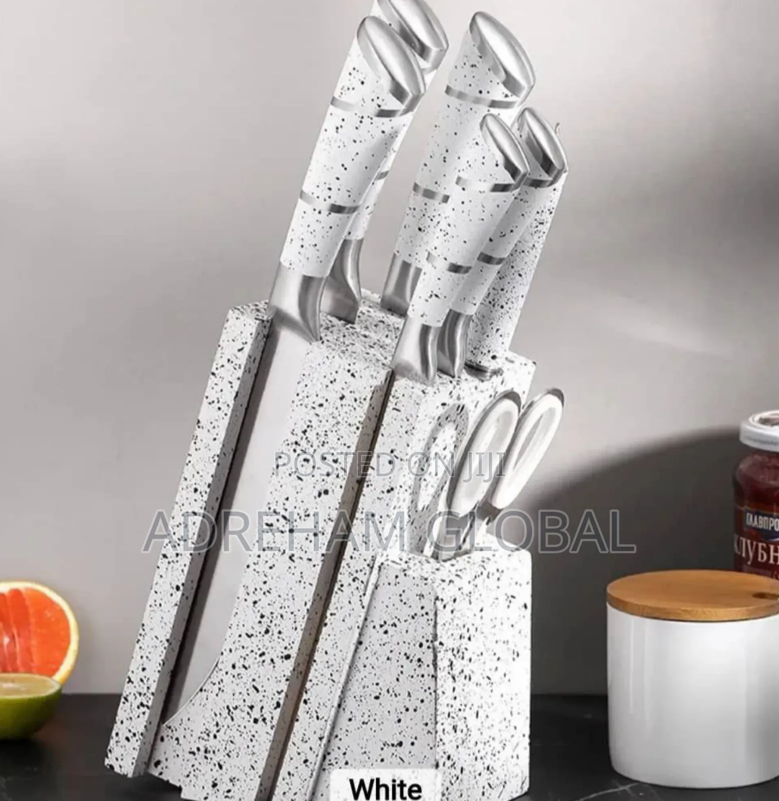 Stainless Steel Quality Marble Kitchen Knife Set.