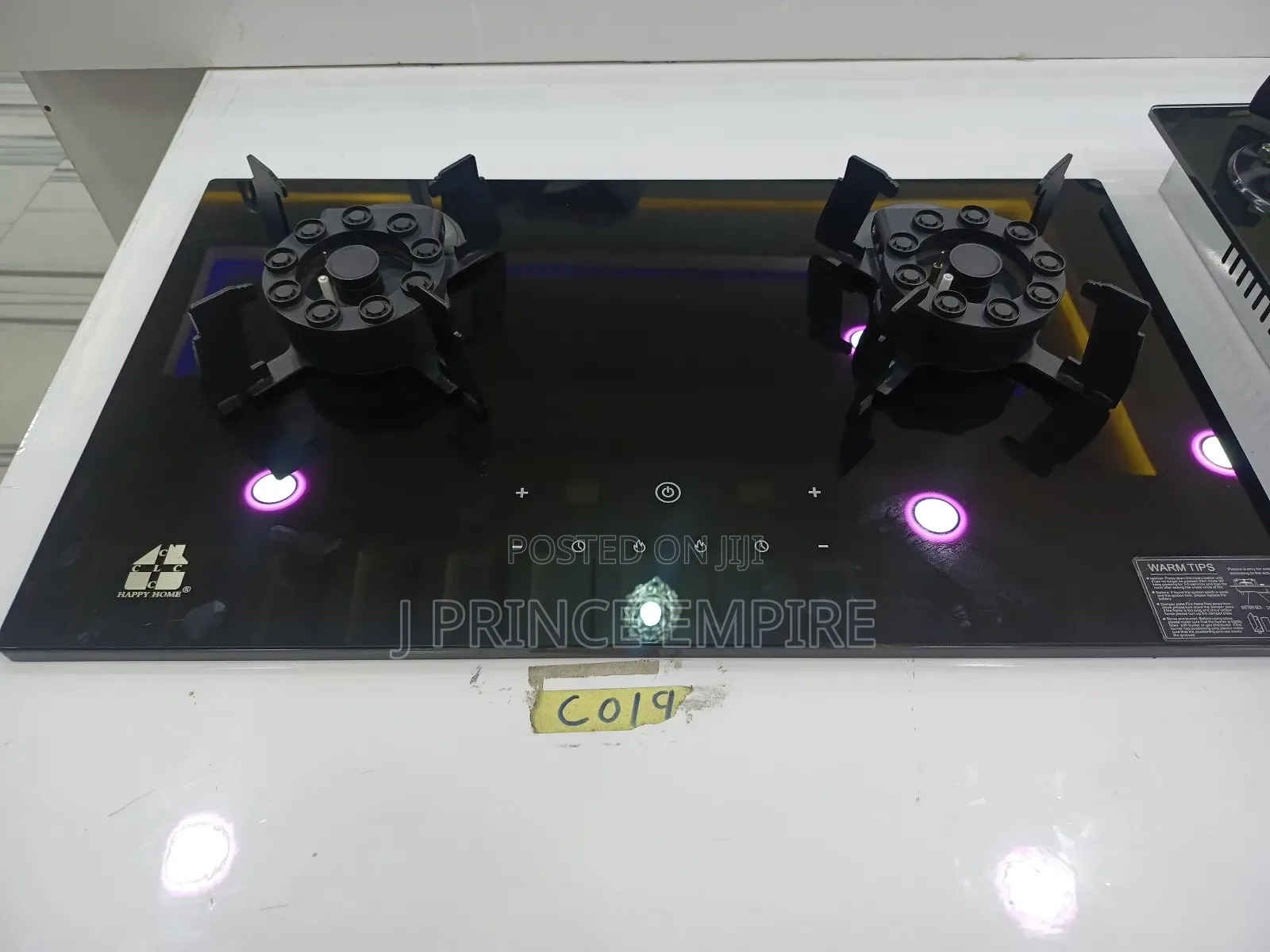 2-Burner Electric Folding Gas Hob Tempered Glass Foldable Cooktop