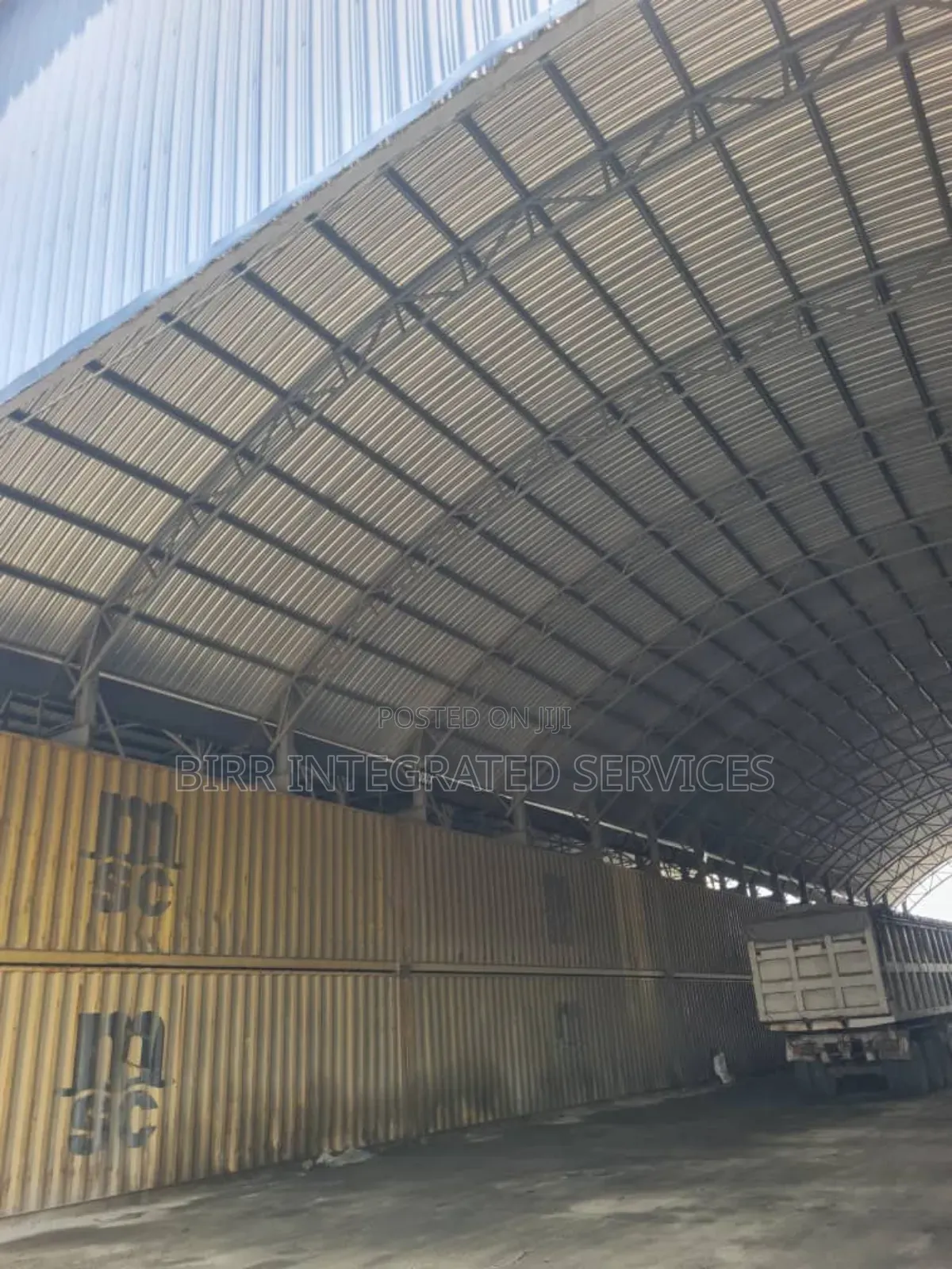 Curved Trusses, Truck Parking Shed Fabrication