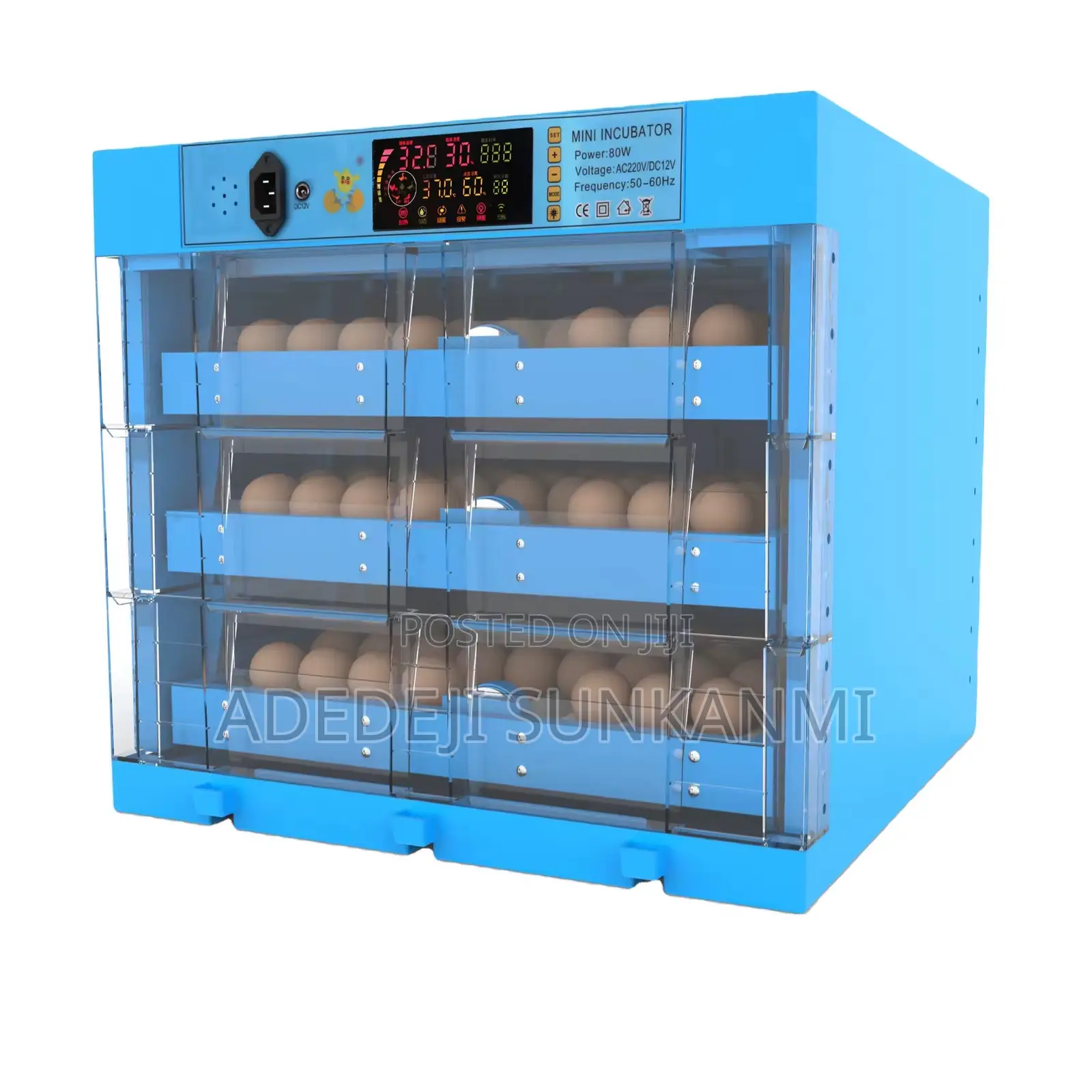 192 Eggs Incubator With Candler and Dual Power