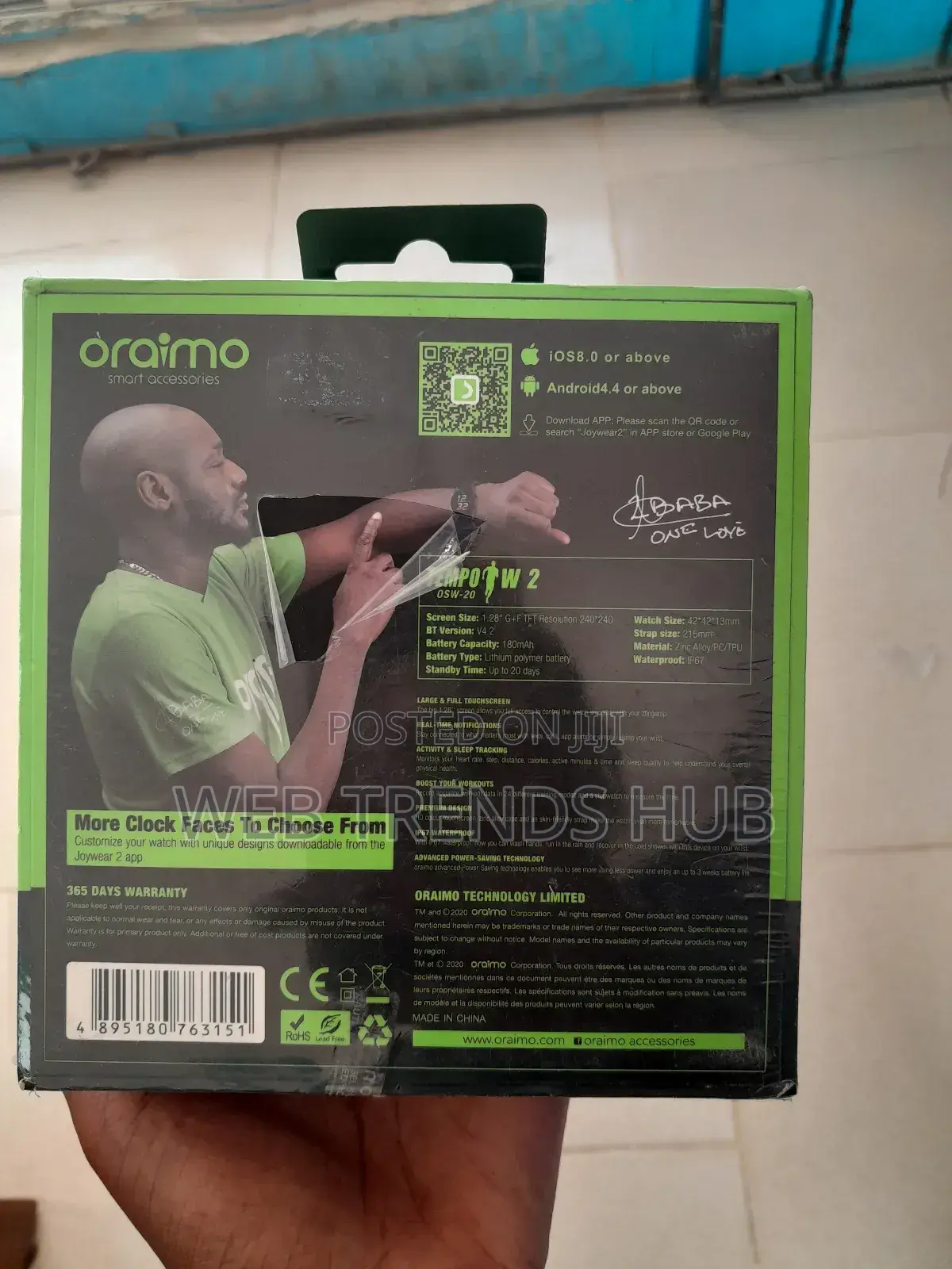 Oraimo Tempo W2 (Osw-20) Smartwatch - Brand New