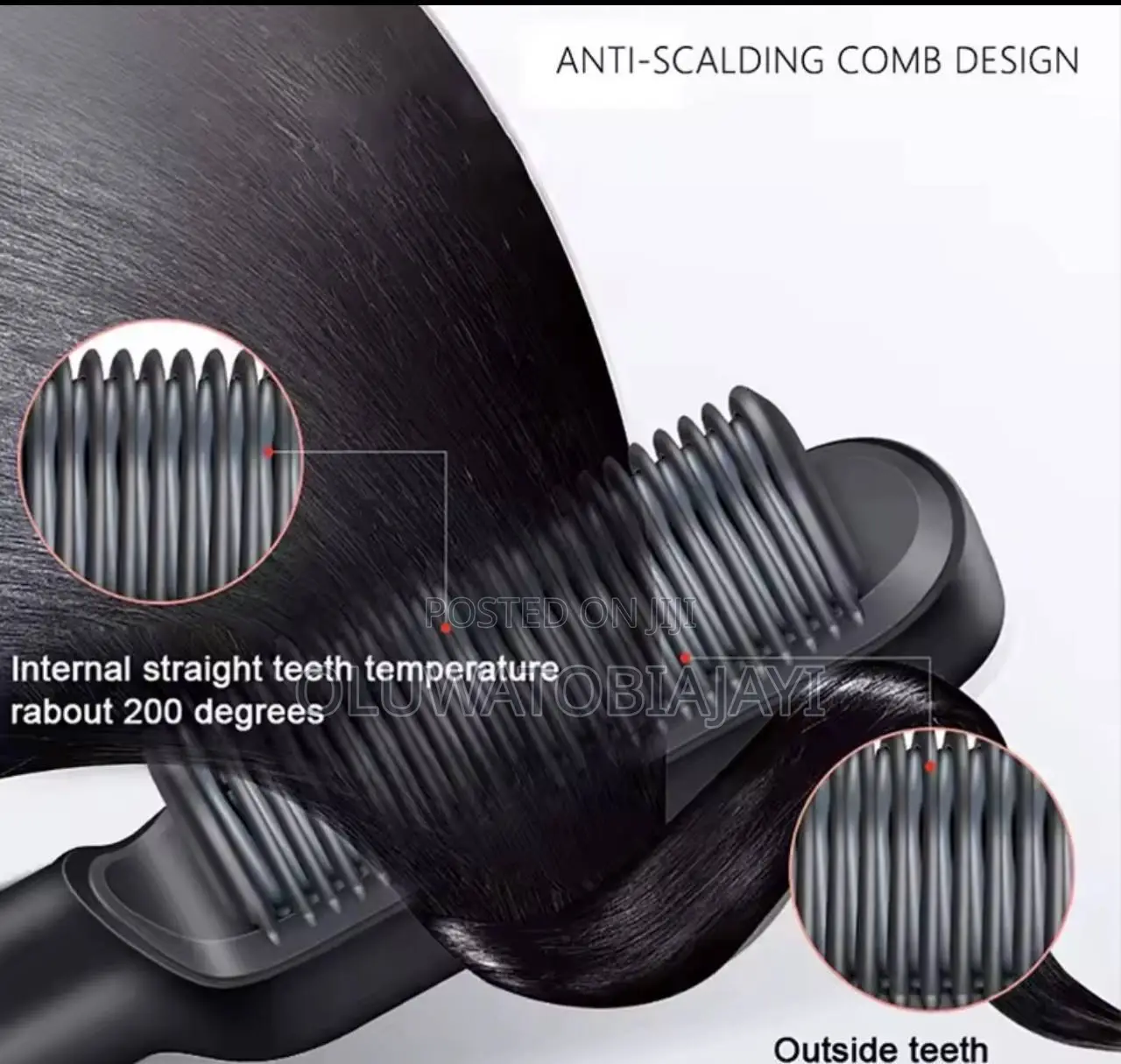Professional Level Hair Straightening Brush Heated Comb Anti-iron